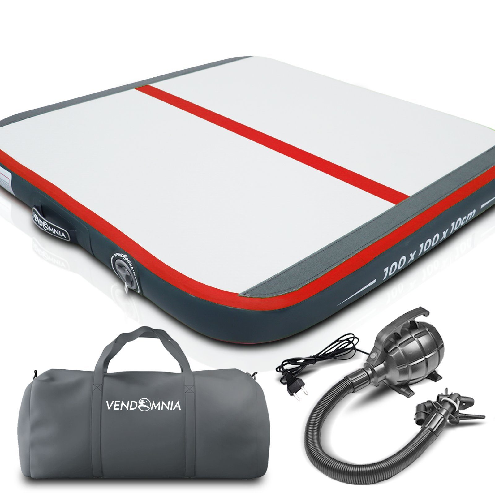 VENDOMNIA Gymnastikmatte AIRTRACK - Fitness Sport 1/2/3/4/5/6/7/8m Farbwahl (elektrische Luftpumpe aufblasbar PVC Dicke:10/20cm), Tumbling Tracking Gymnastik Yoga Air Track Matte