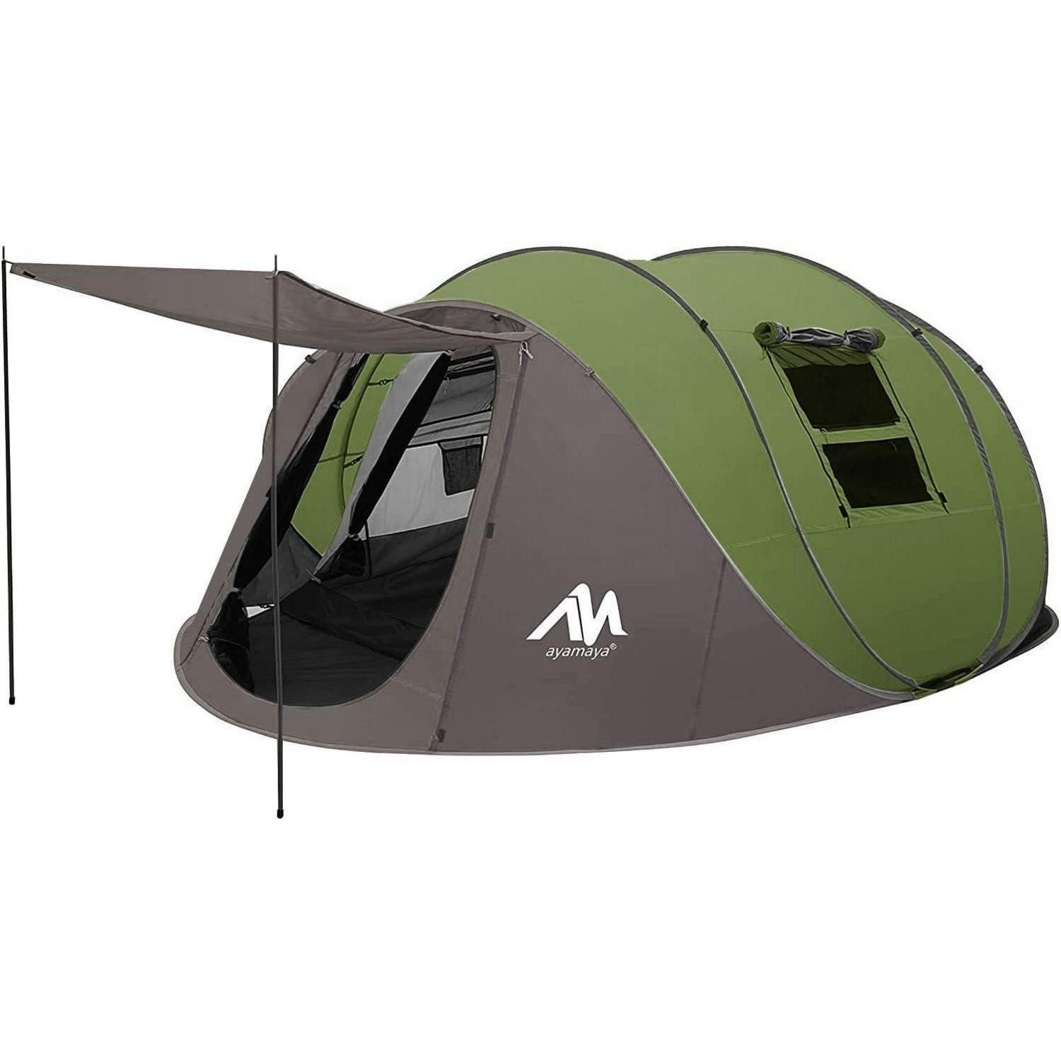 LuxusKollektion Wurfzelt Zelt Familienzelt Popup Wasserdicht Doppelwandig 6 Grün (Army Green)