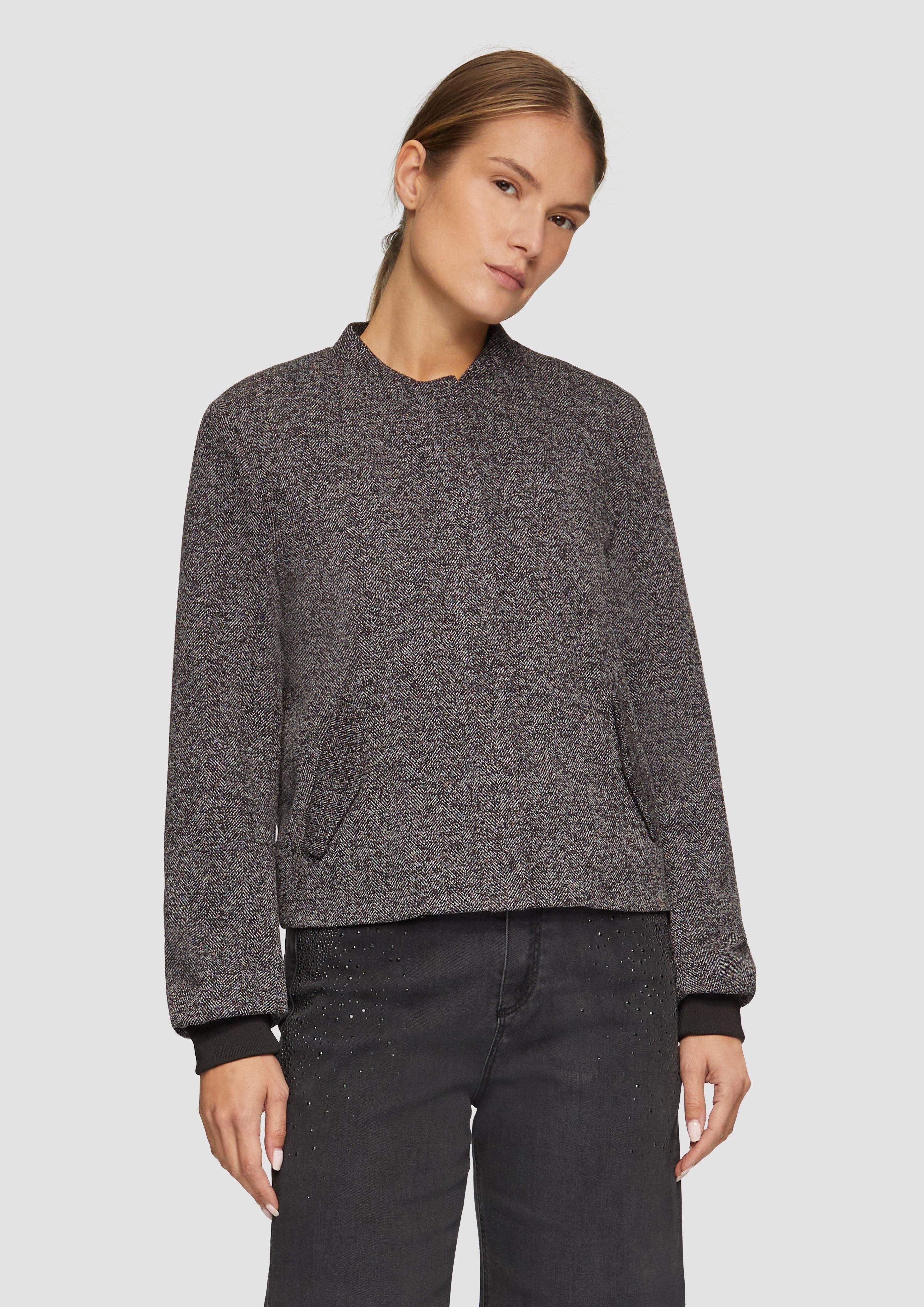 Funktionsjacke Melierter Blouson mit Druckknöpfen