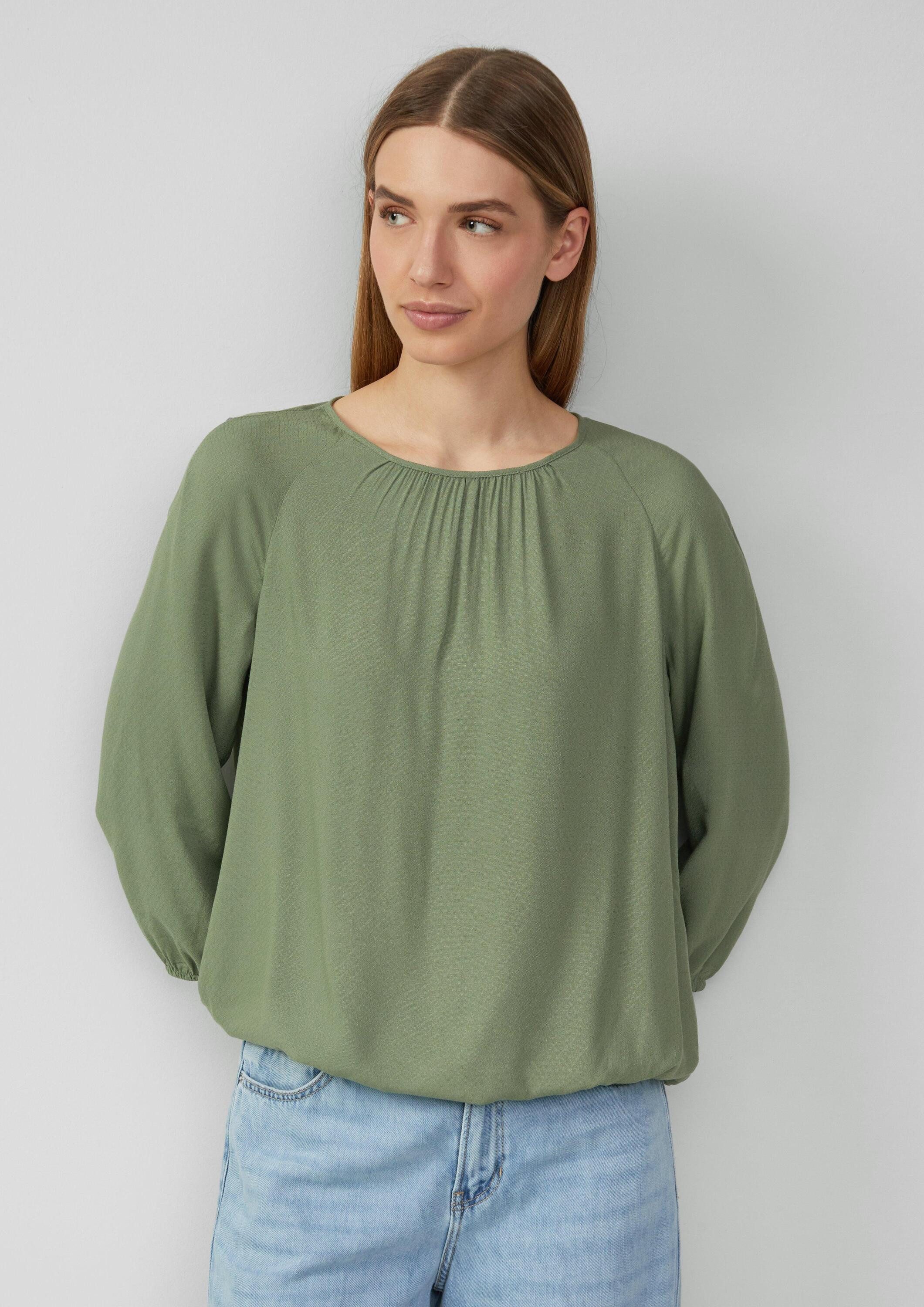 s.Oliver Kurzarmbluse Bluse Strukturierte Viskose-Bluse mit günstig online kaufen