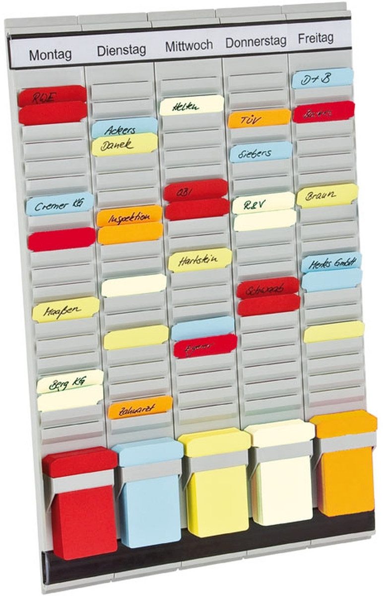 FRANKEN Wandtafel T-Karten Planer Universalplaner 31,5x49cm 5 Träger grau