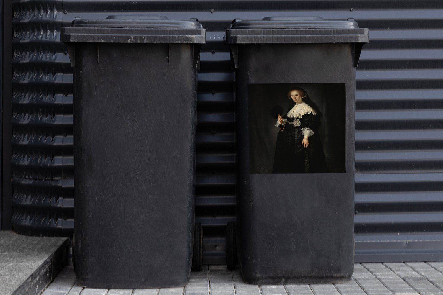 van Rijn von St), Oopjen Sticker, Rembrandt Mülleimer-aufkleber, Abfalbehälter - MuchoWow Eheporträt Coppit Mülltonne, Das Wandsticker Container, (1