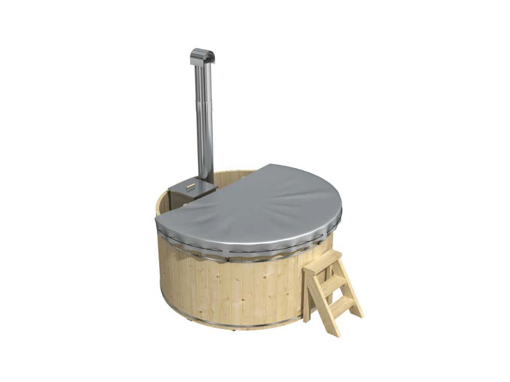 FinnTherm Badebottich PVC Abdeckung Badefass Bergen Ø 200, in Grau