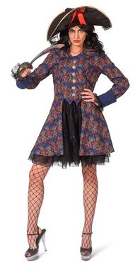 Funny Fashion Kostüm Barock Piratin Jacke für Damen mit Jabot, Piraten