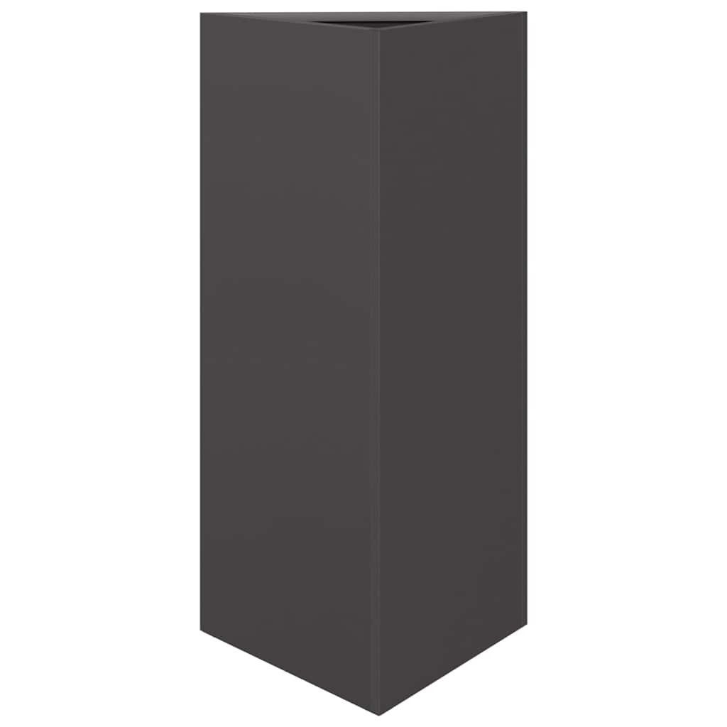 vidaXL Blumentopf Pflanzkübel Schwarz Dreieckig 40x34,5x75 cm Stahl (1 St)