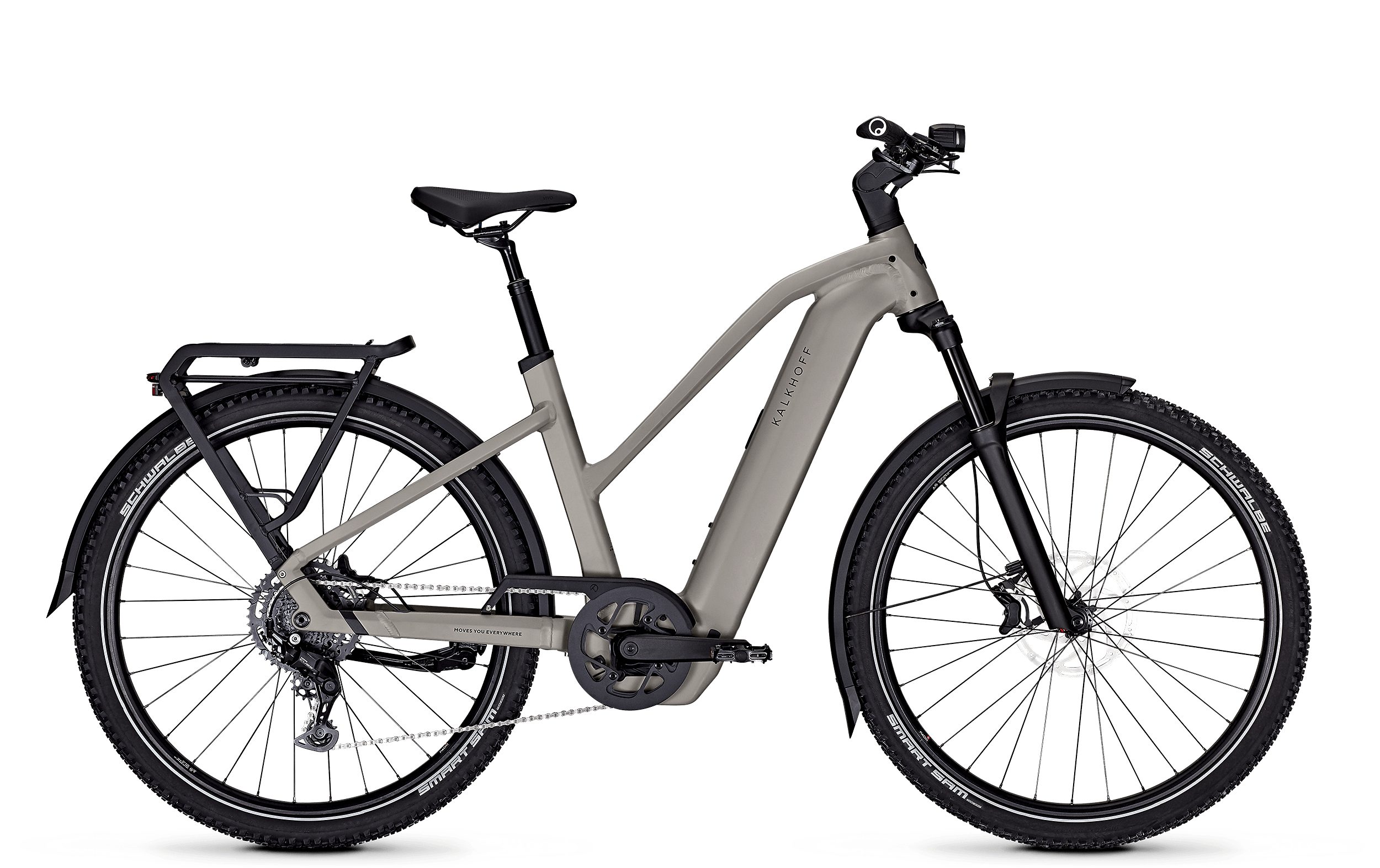 Kalkhoff E-Bike Kalkhoff Entice 5+ Move 800 Wh Damen Trapez grau 2026, 9 Gang SHIMANO CUES 9-Speed, Kettenschaltung, Bosch Performance Line CX smart System, Bosch Performance Line CX GEN5 smart System, 800 Wh