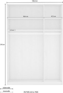 WIEMANN Drehtürenschrank Göteborg, mit 95° Öffnungswinkel, Made in Germany inkl. Spiegel und Türendämpfung, moderner Landhausstil