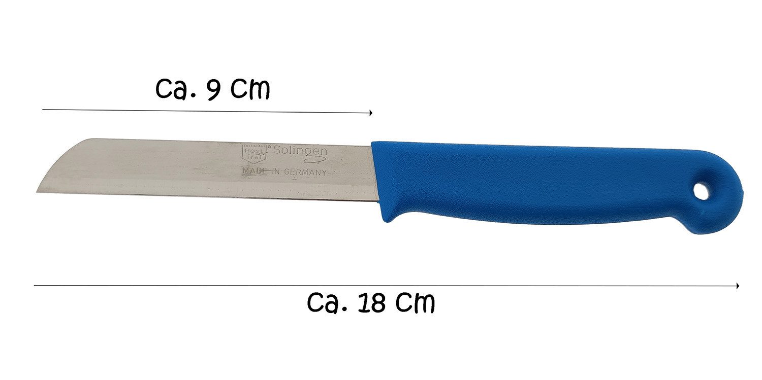 Solingen Universalküchenmesser Küchenmesser "Solingen" 18 cm, 9 cm glatte Klinge blau, Scharfes Gemüsemesser Schälmesser Küchenmesser