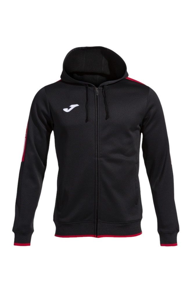 Joma Trainingsjacke Kapuzenjacke Olimpiada Full-Zip (Fleece-Futter) schwarz/rot Herren