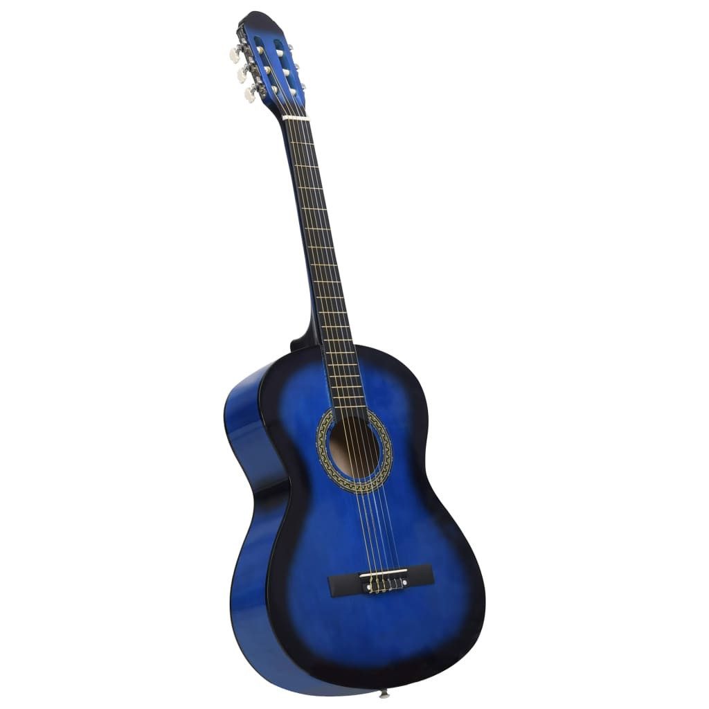vidaXL Akustikgitarre, Klassikgitarre für Anfänger mit Tasche Blau 4/4 39"