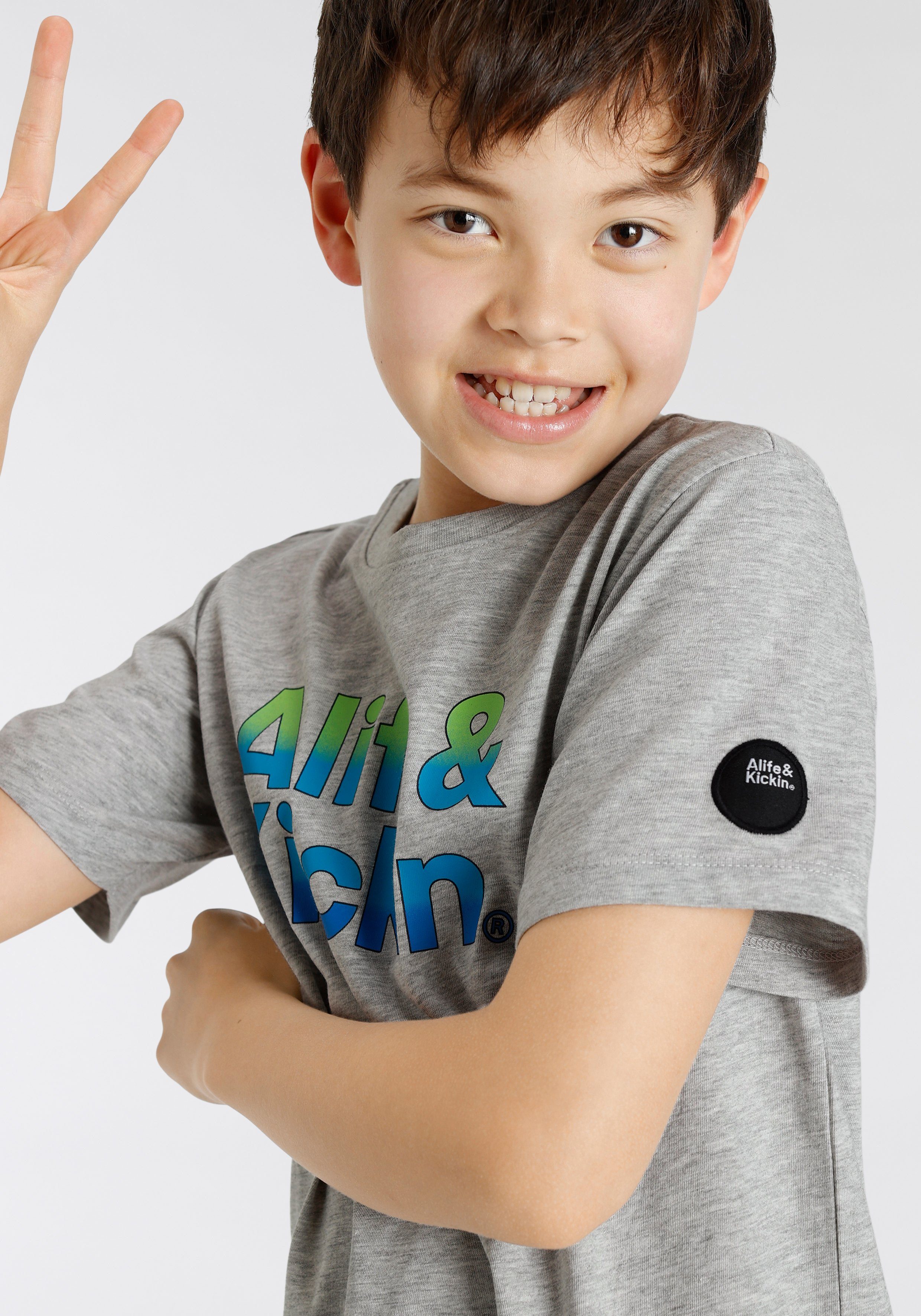 Alife & Kickin T-Shirt Logo-Print Qualität, NEUE für melierter Kids in MARKE! Alife&Kickin