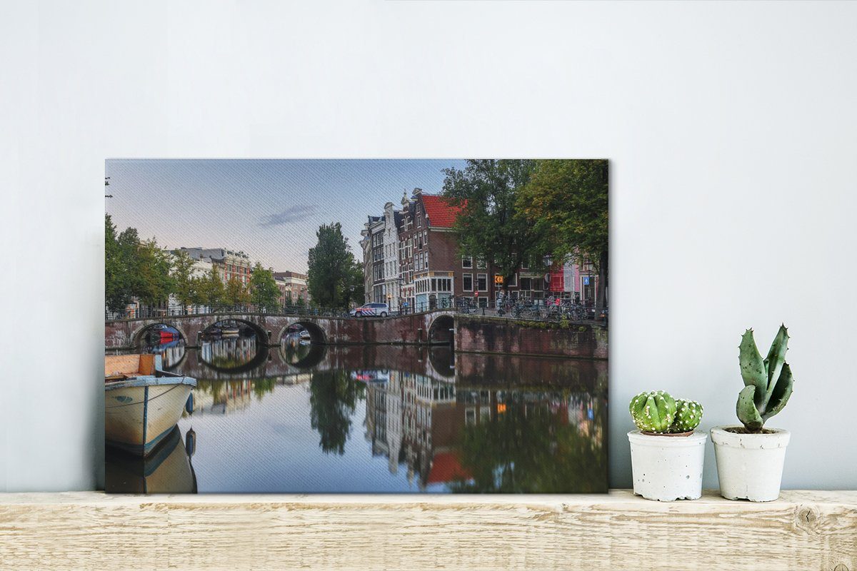 OneMillionCanvasses® Leinwandbild St), Amsterdamer Wanddeko, Leinwandbilder, cm Aufhängefertig, 30x20 Wandbild der (1 Keizersgracht, Bild