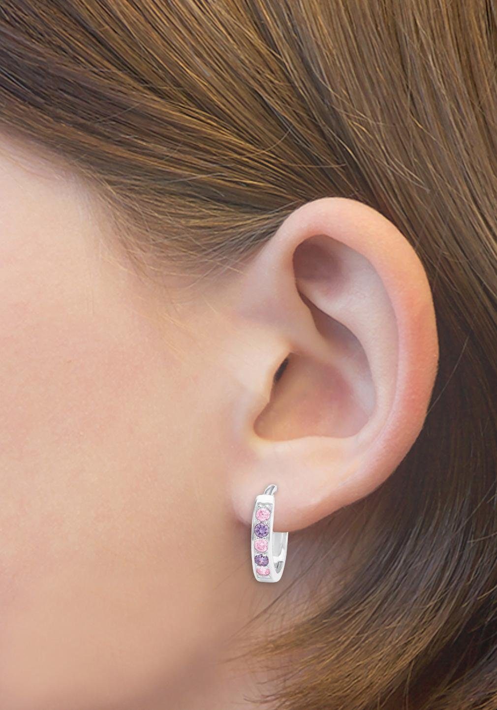 Amor Paar Creolen, mit Zirkonia (synth)