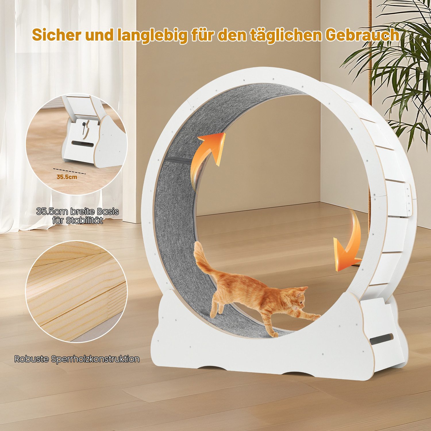 oyajia Tier-Intelligenzspielzeug Katzenlaufrad, MDF, MDF, Innendurchmesser günstig online kaufen