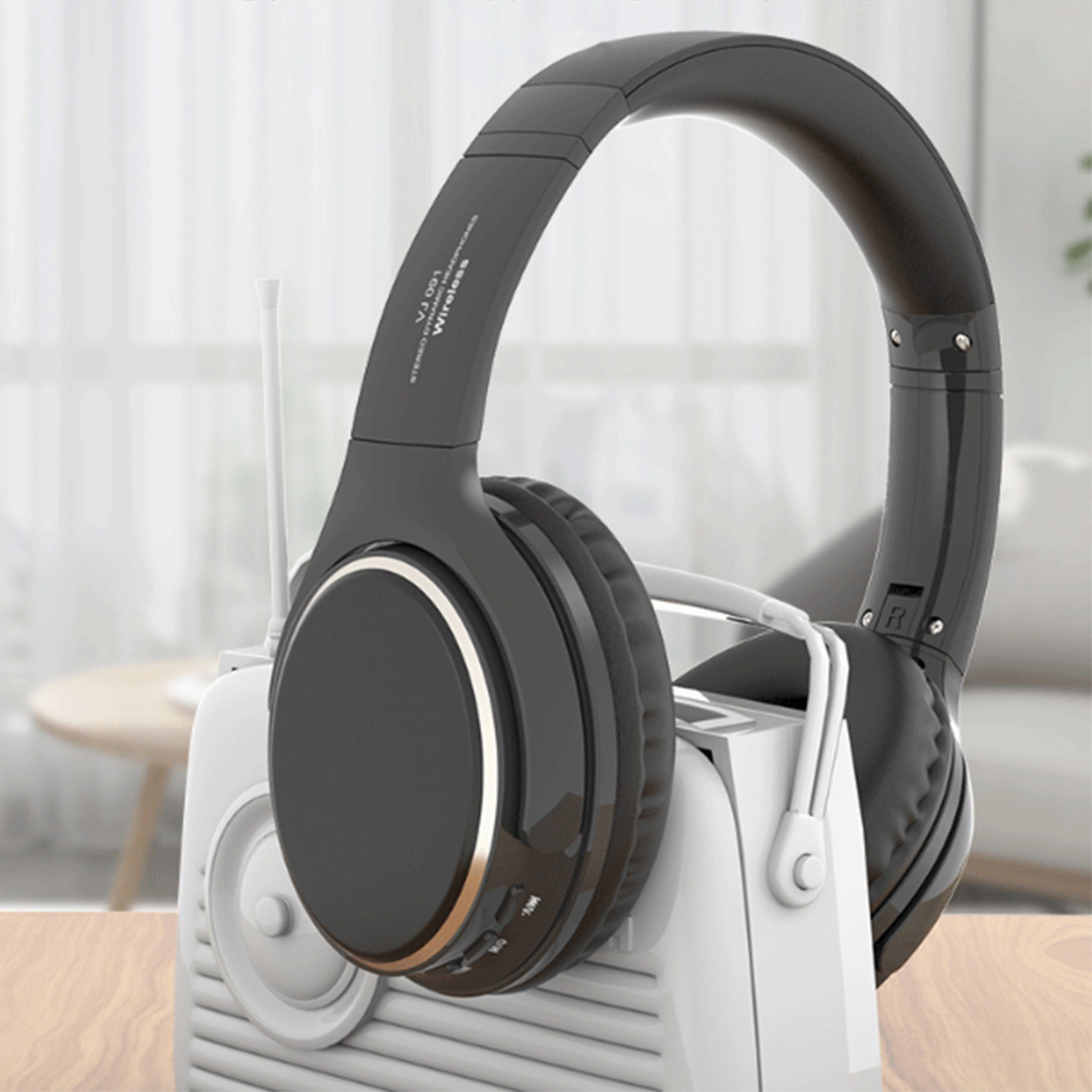 Over-Ear-Kopfhörer Schwarz Cooles Bluetooth-Headsets, Retro-Kopfhörer,DJ drahtlose Diida Kopfhörer, Kopfhörer,