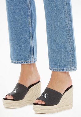 Calvin Klein Jeans SLIDE WEDGE ROPE SANDAL ML BTW Pantolette, Keilabsatz, Sommerschuh, Schlappen mit Keilsohle