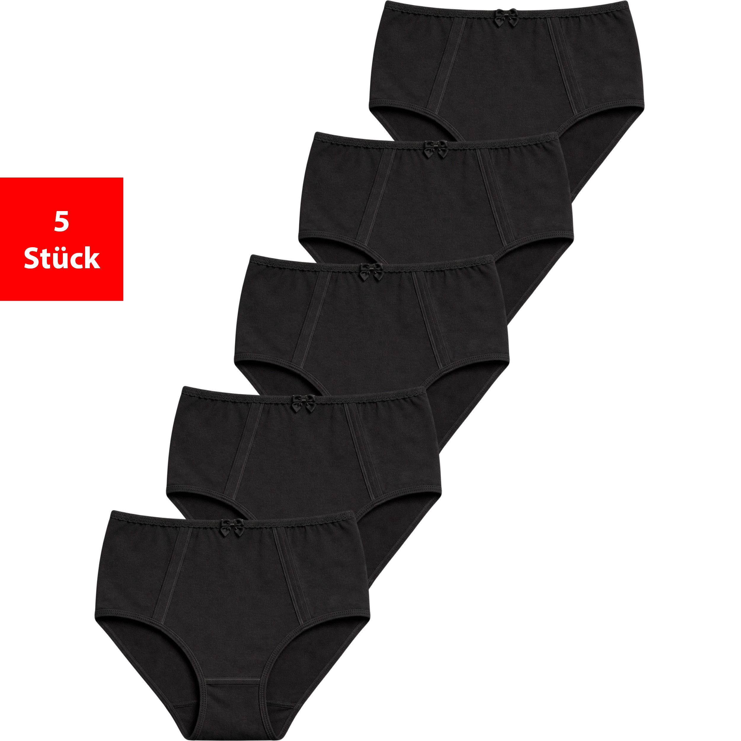 Fashionschmiede Taillenslip Taillenslip Damen Baumwolle Stretch 5er & 10er Pack Maxislip (Set, 5-St., 5er-Pack) Hoher Baumwollanteil, elastisch, weich & atmungsaktiv