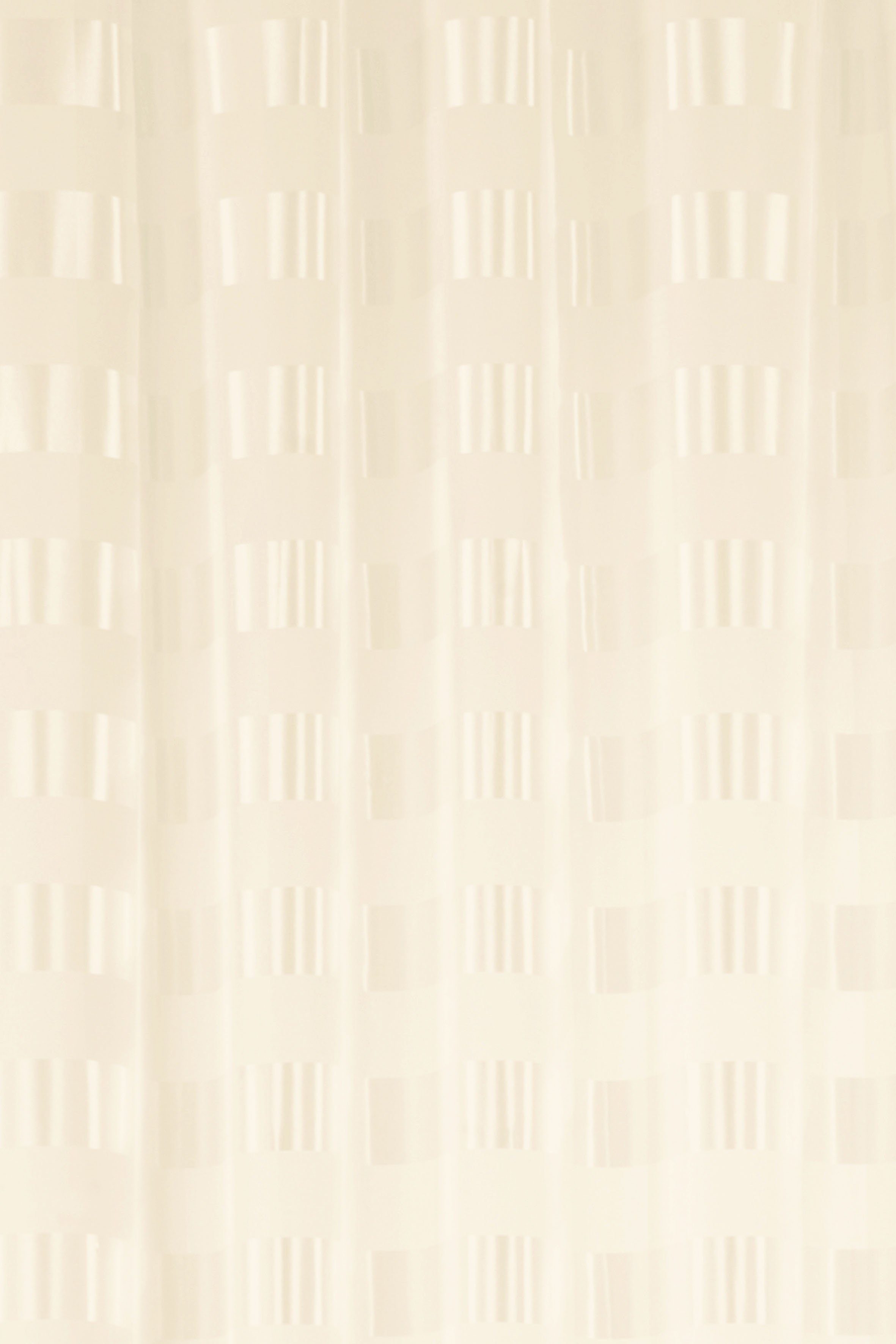 Gardine Karo-Voile, beige halbtransparent, ELBERSDRUCKE, Voile Schlaufen (1 St)