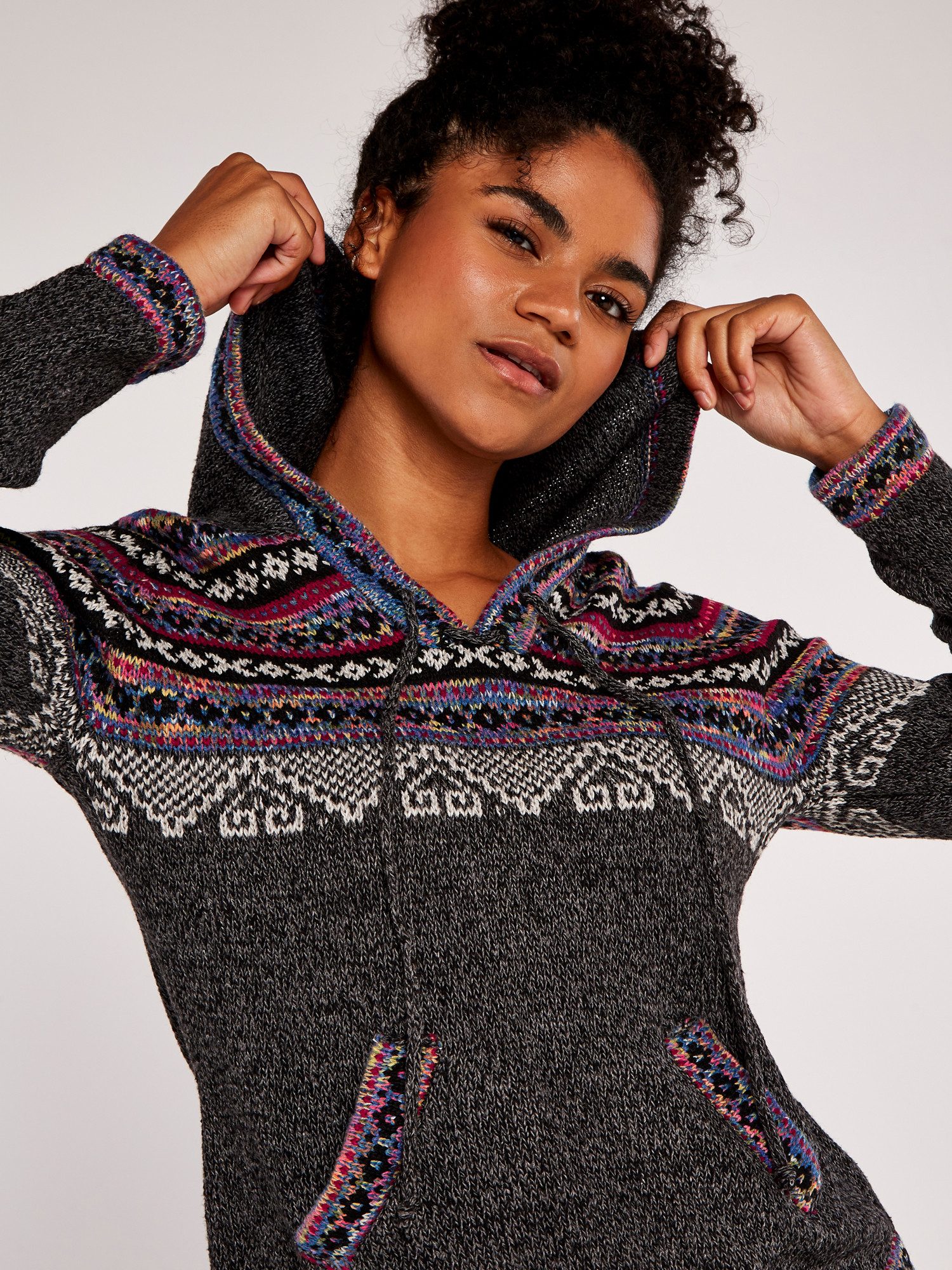 Apricot Strickpullover Norweger-Strick, mit Taschen günstig online kaufen