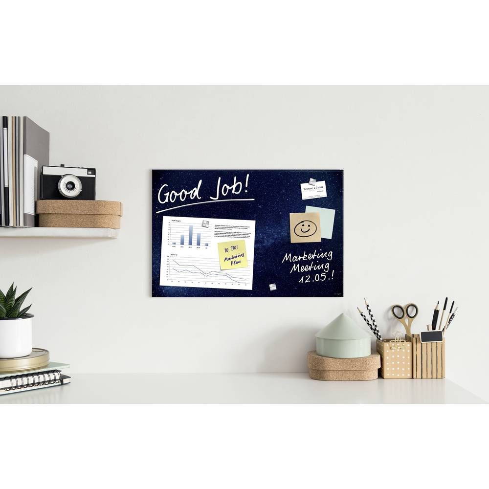 Sigel Magnettafel Glas-Magnettafel Artverum - Design Galaxy - 60 x 40 cm GL283, Quer- oder Hochformat