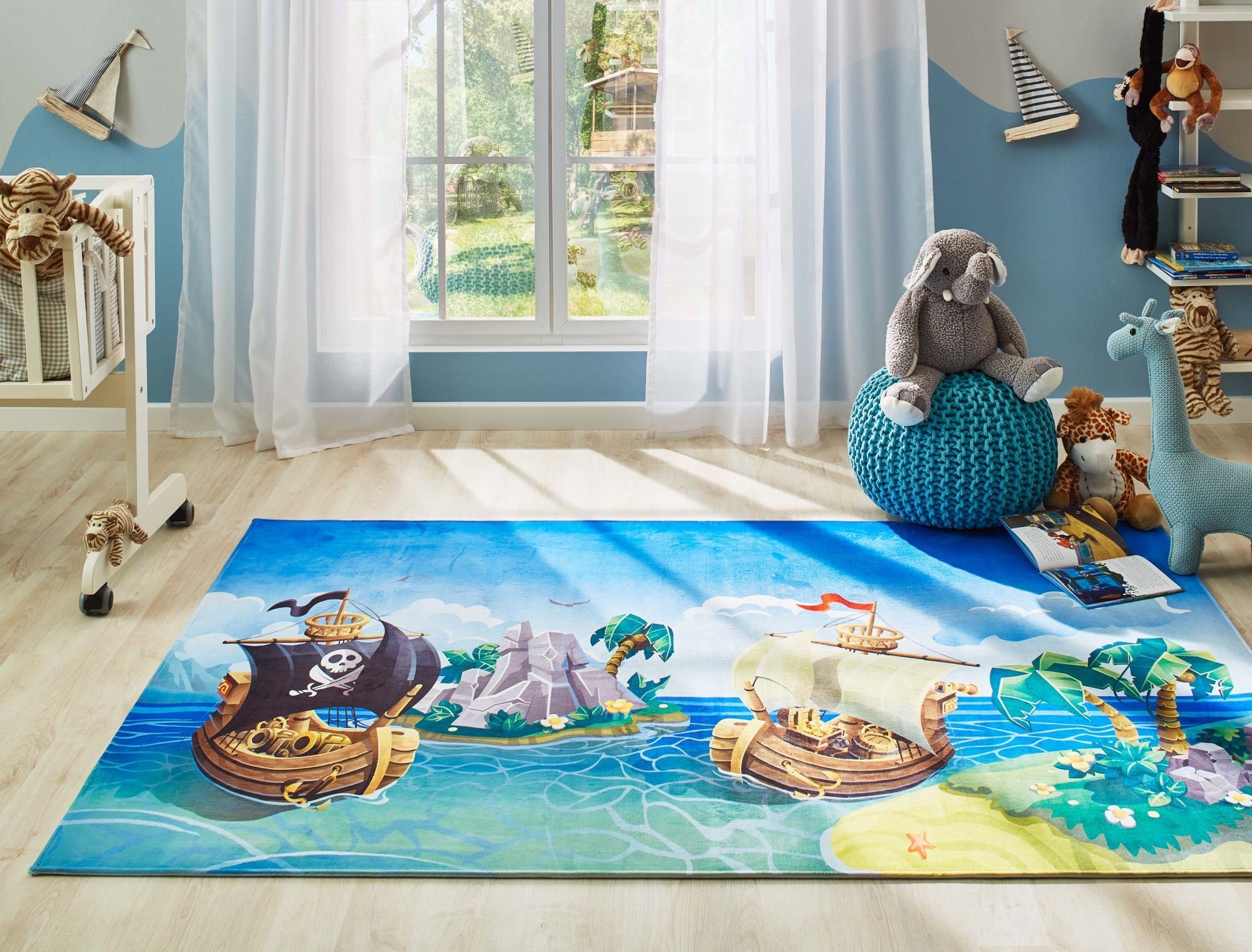 Steffensmeier Kinderteppich Sweet Dreams Piratenschiff, Rechteckig, Kinderz günstig online kaufen