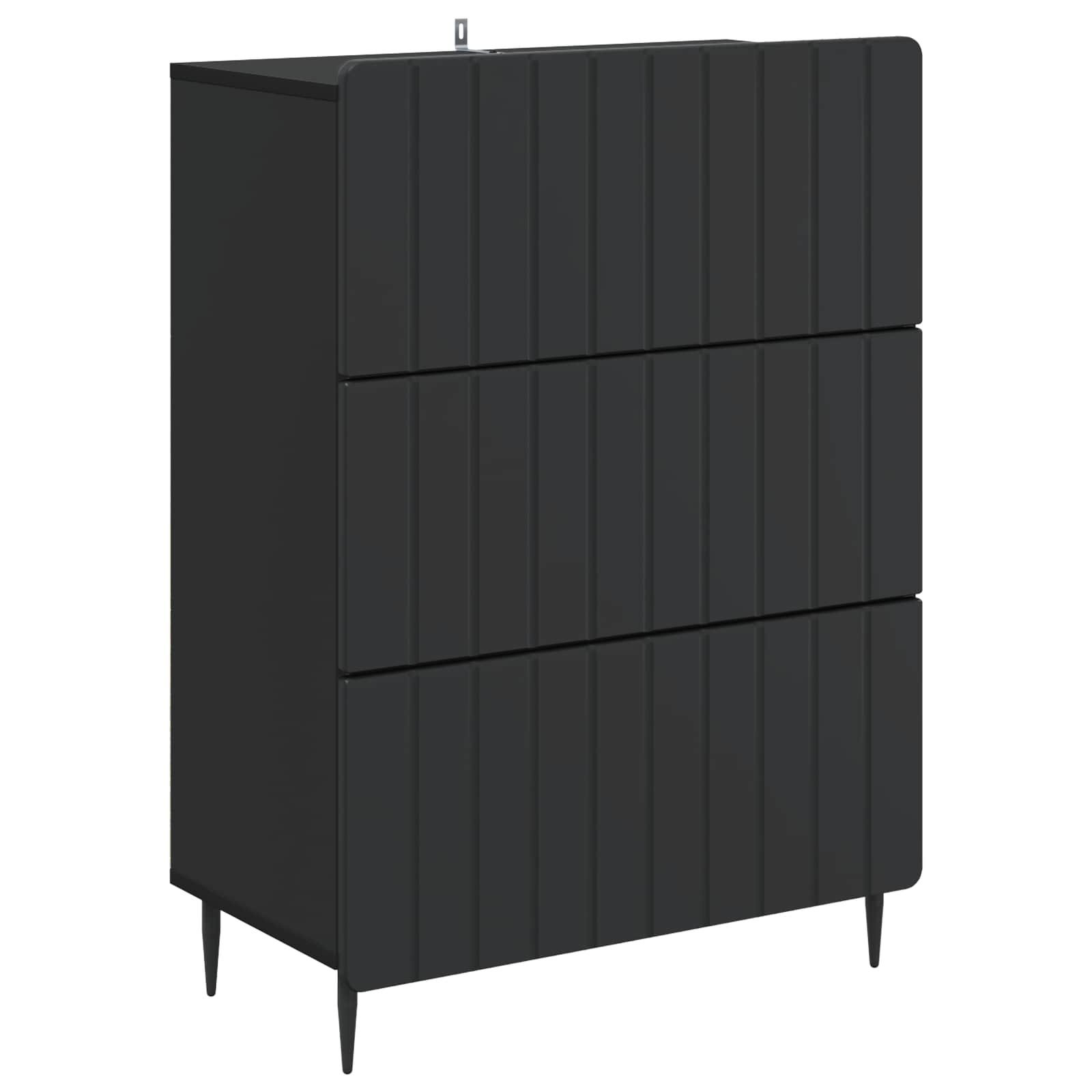 vidaXL Schranksystem Schubladenschrank Schwarz 66 x 34,5 x 92 cm Holzwerkstoff (1-St)