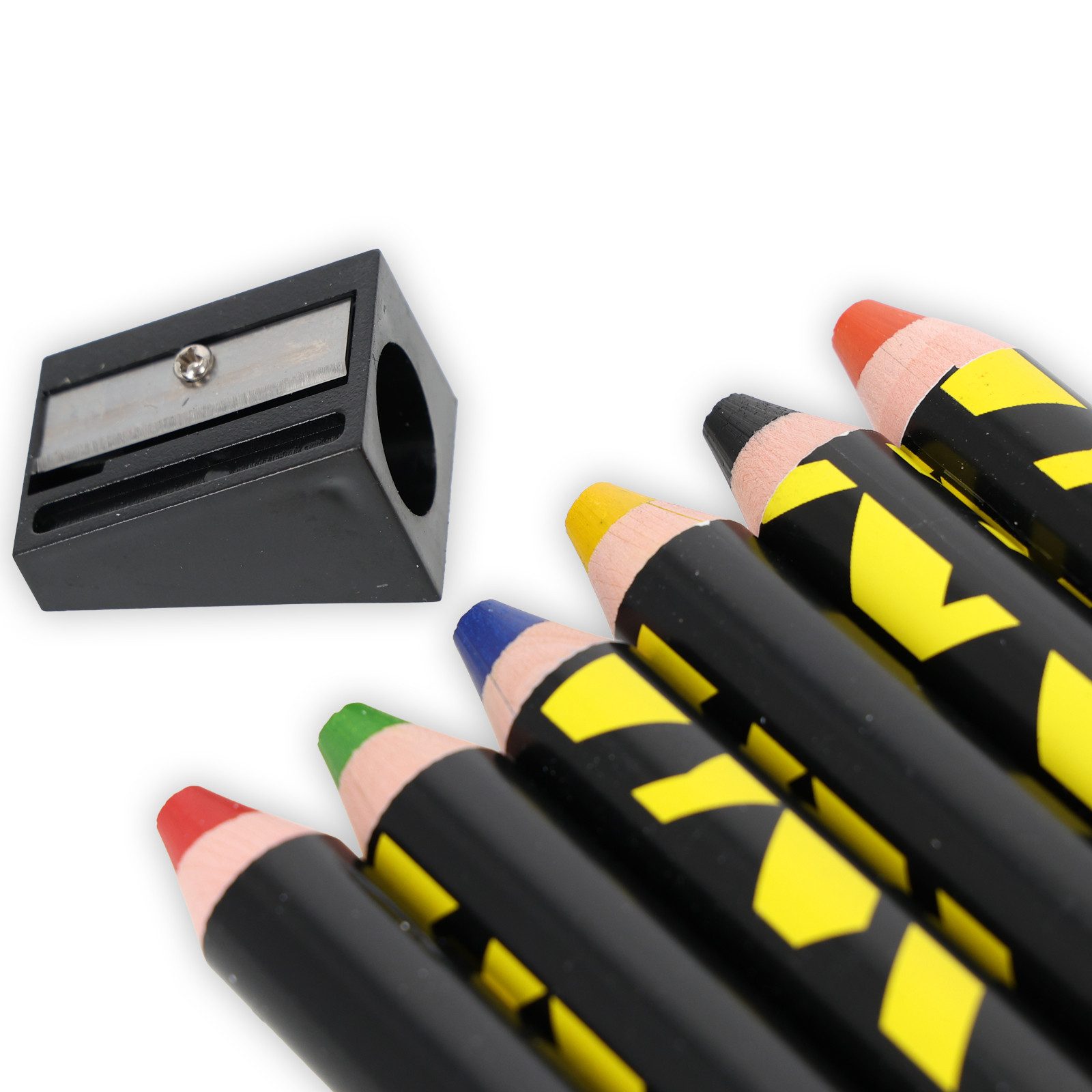 BVB MERCHANDISING Buntstift BVB 3-in-1 Buntstifte 6er Set mit Anspitzer