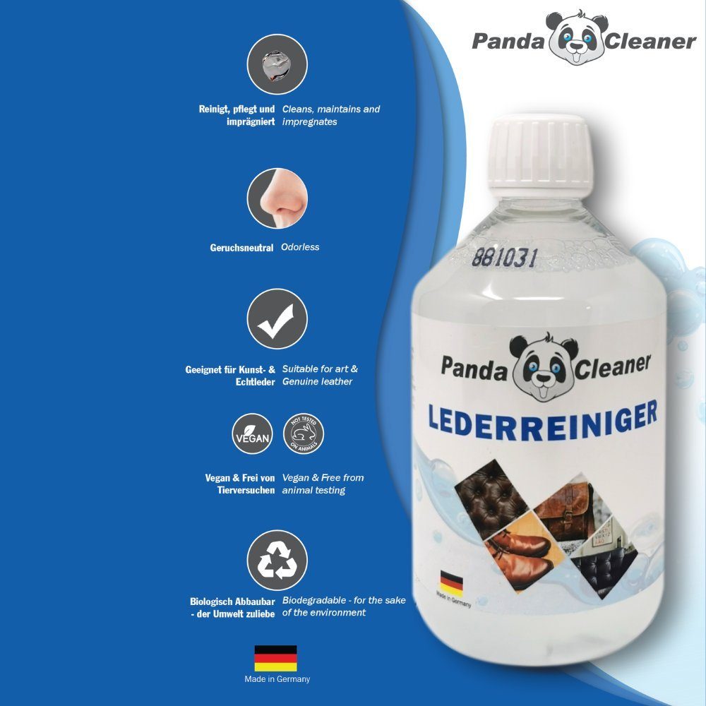 Lederreiniger Lederpflege - PandaCleaner 500ml) (Nachfüllflasche Leder-Reinigung