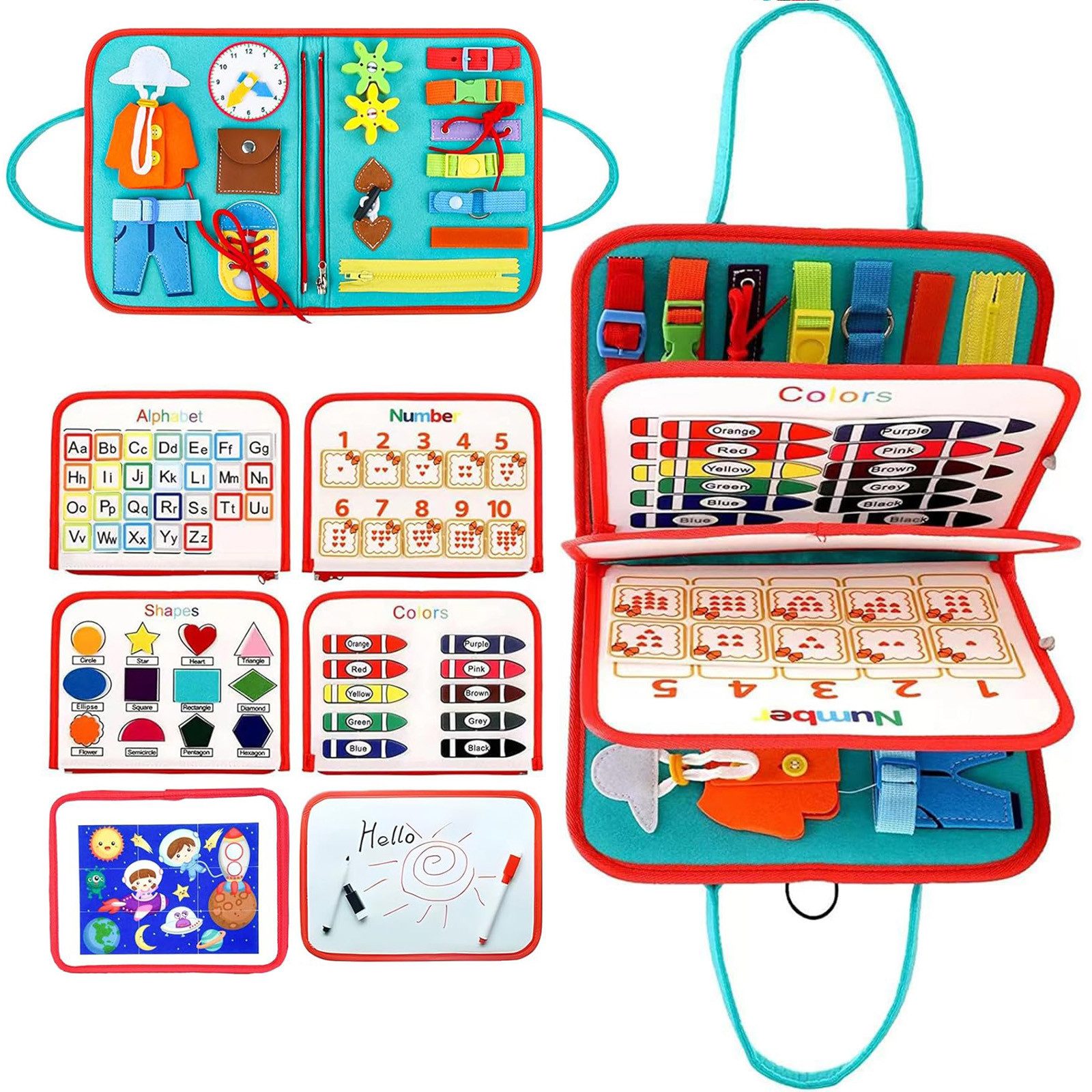 REDOM Lernspielzeug Kinder Tragbares Filz Lernboard Montessori Busy Board ( günstig online kaufen