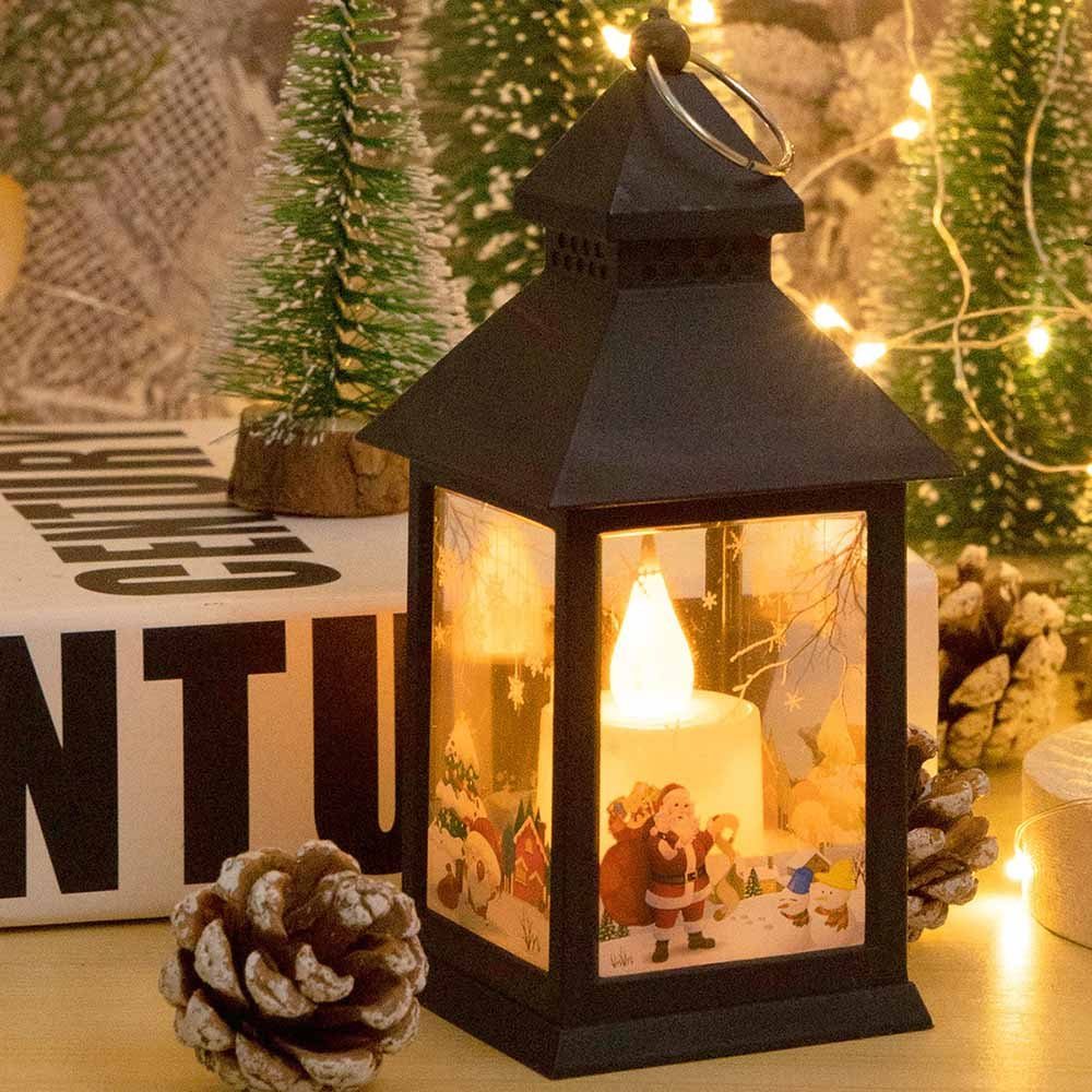 Rosnek LED Dekolicht Flammenlose Hängelaternen, Batterie, für Weihnachtsbaum Tisch Deko, Warmweiß Schwarz Niederhaus