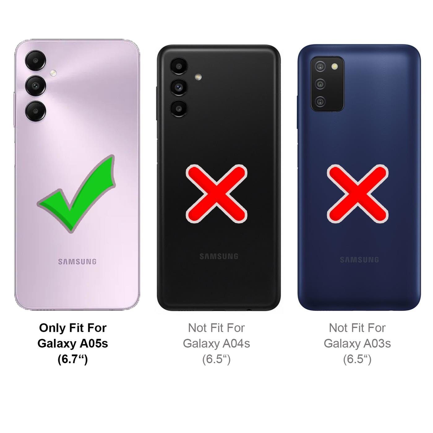 CoolGadget Handyhülle Wallet Klapp Tasche Book Case für Samsung Galaxy A05s 6,7 Zoll, Hülle Klapphülle Flip Cover Etui Schutzhülle