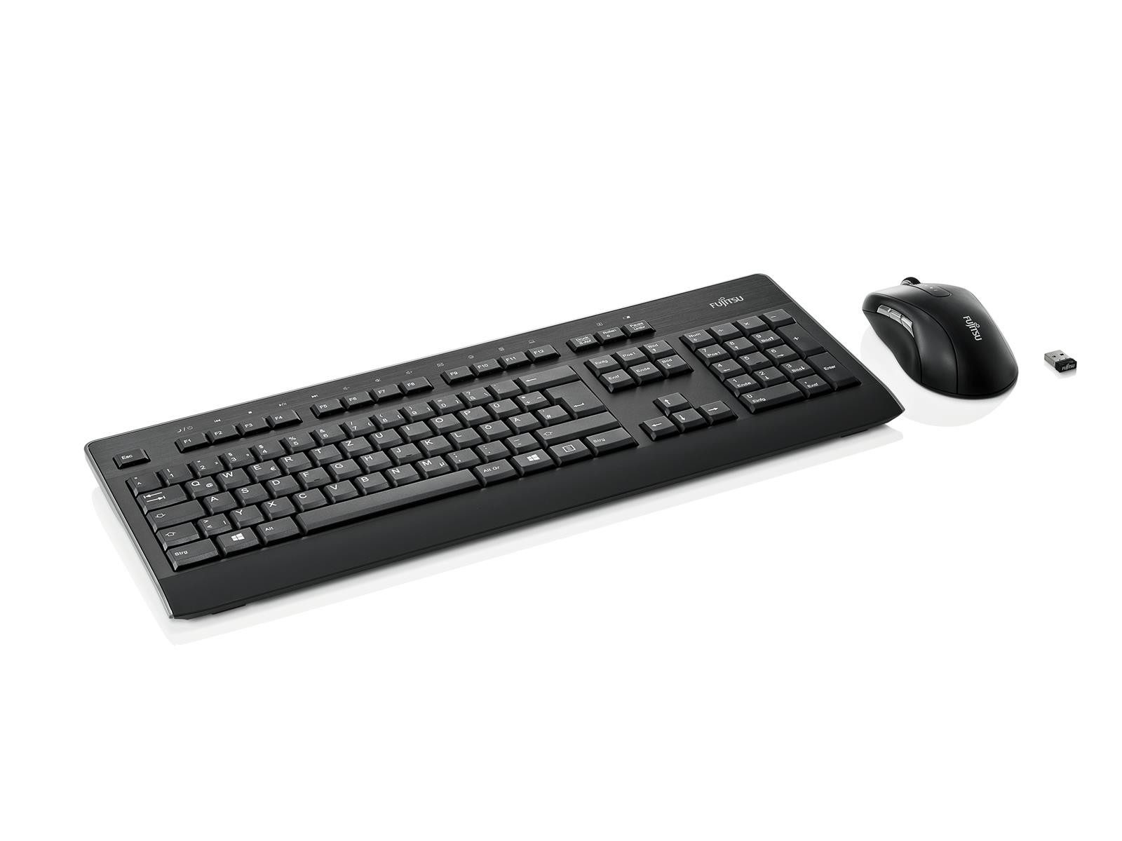 Fujitsu FUJITSU LX960 Tastatur RF Wireless QWERTZ Deutsch Schwarz (S26381-K960 Tastatur- und Maus-Set