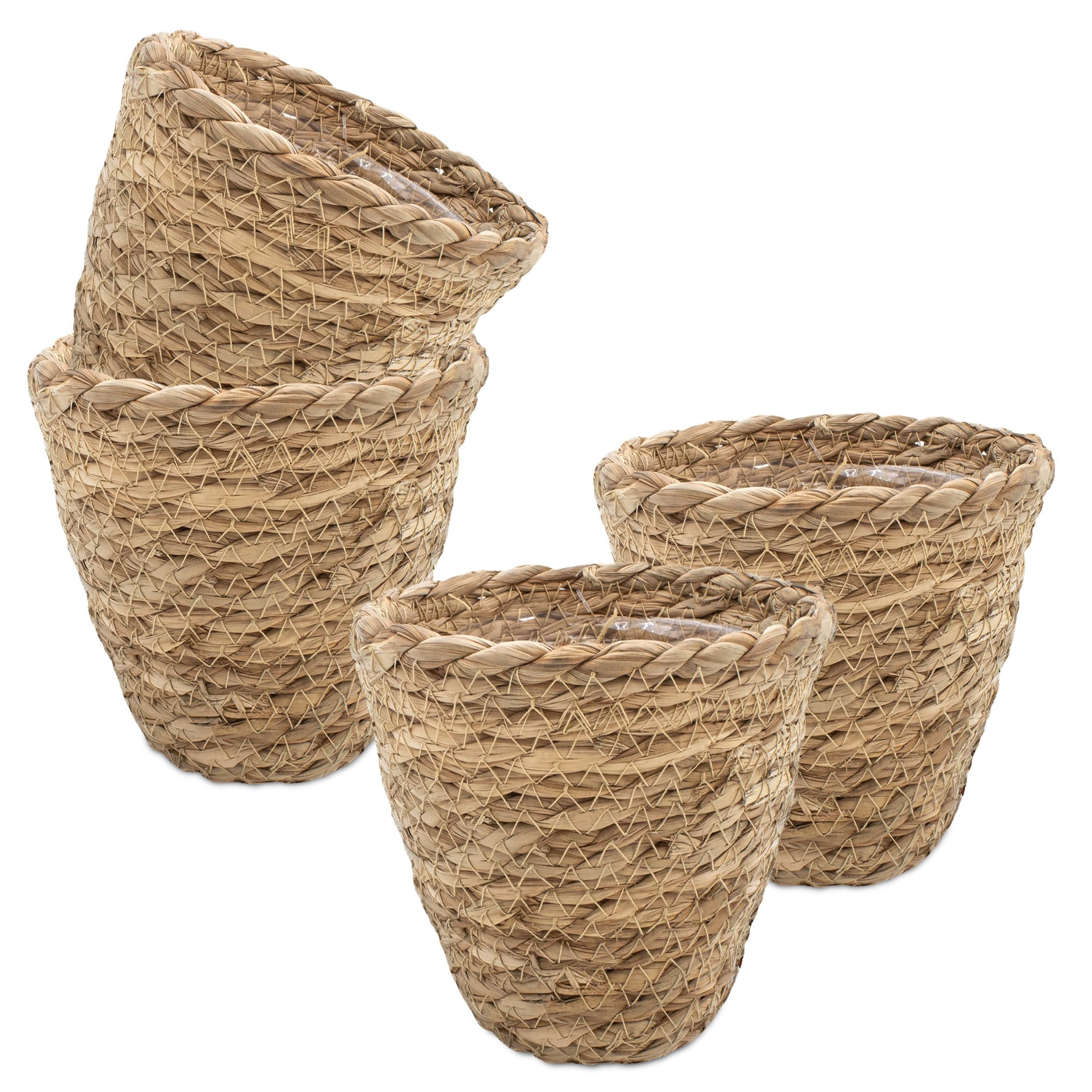 Spetebo Blumentopf Seegraf Pflanztopf natur mit Folie (Anzahl, 4 St., Stück günstig online kaufen