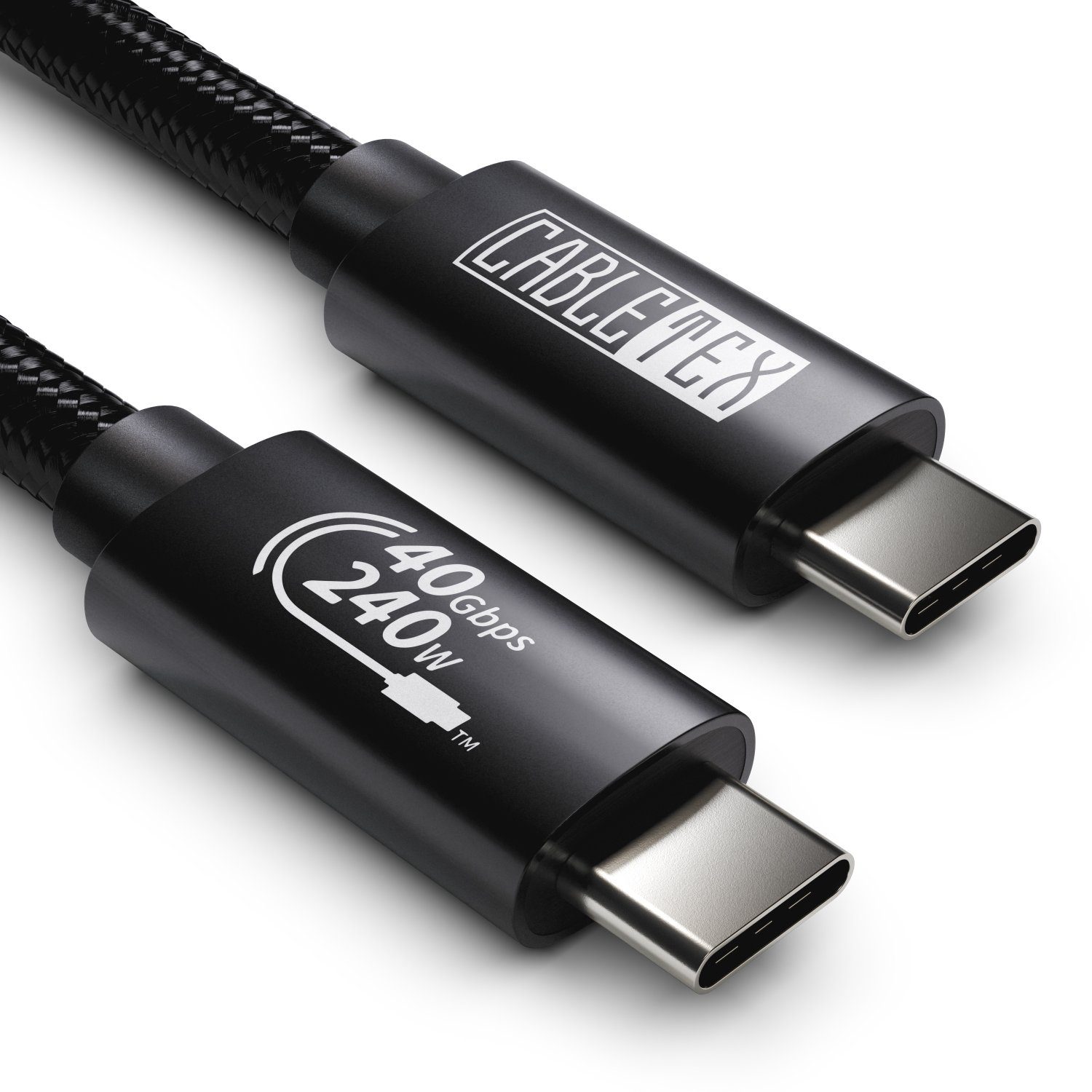 CABLETEX USB 4 Gen3x2 Monitorkabel Thunderbolt 3 Thunderbolt-Kabel, USB-C, USB4, USB 4, Thunderbolt, USB-C, USB4, USB 4, Thunderbolt (50 cm), 8K-Auflösung