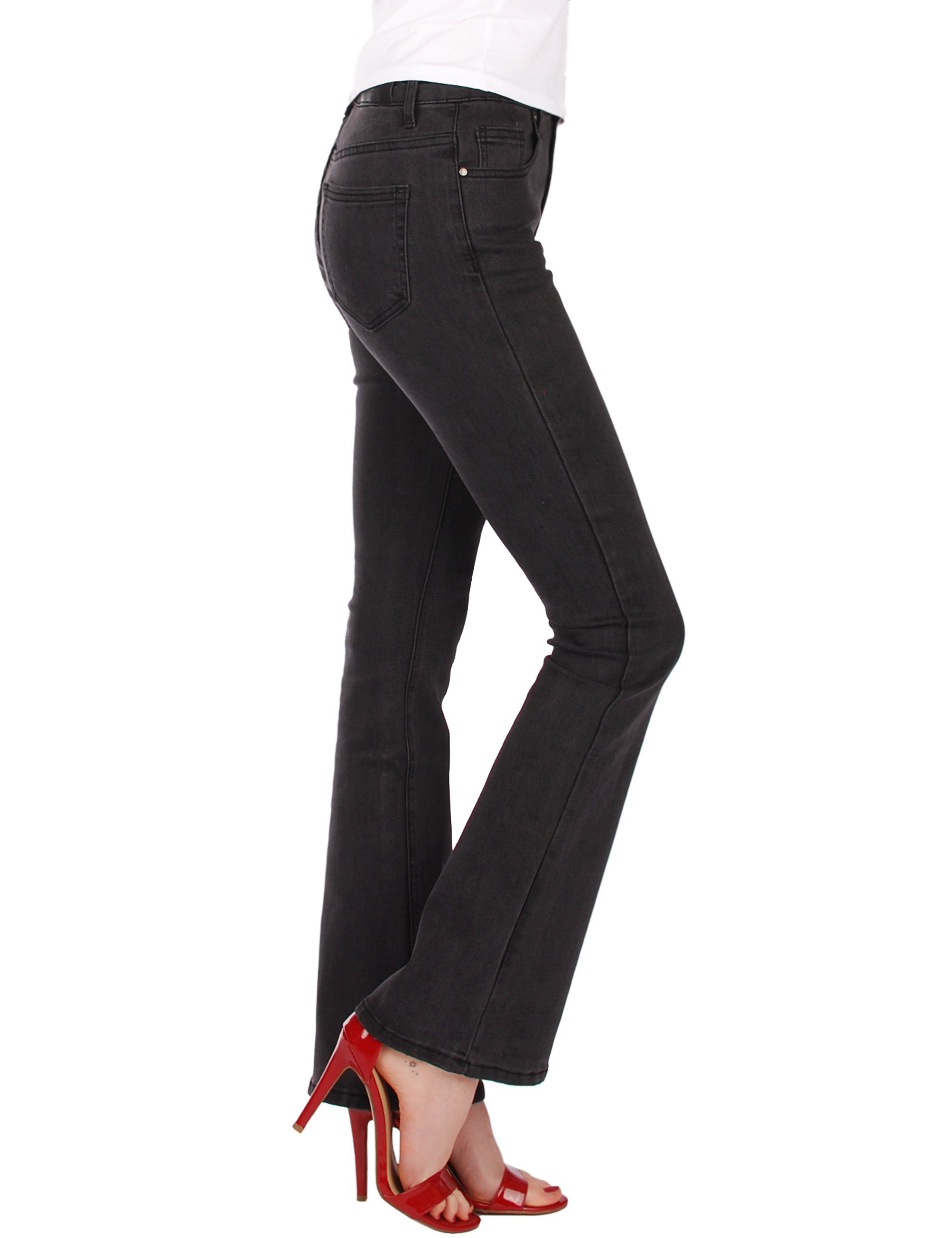 Fraternel 5-Pocket Bootcut-Jeans Waist Style, Stretch, Schwarz Normal
