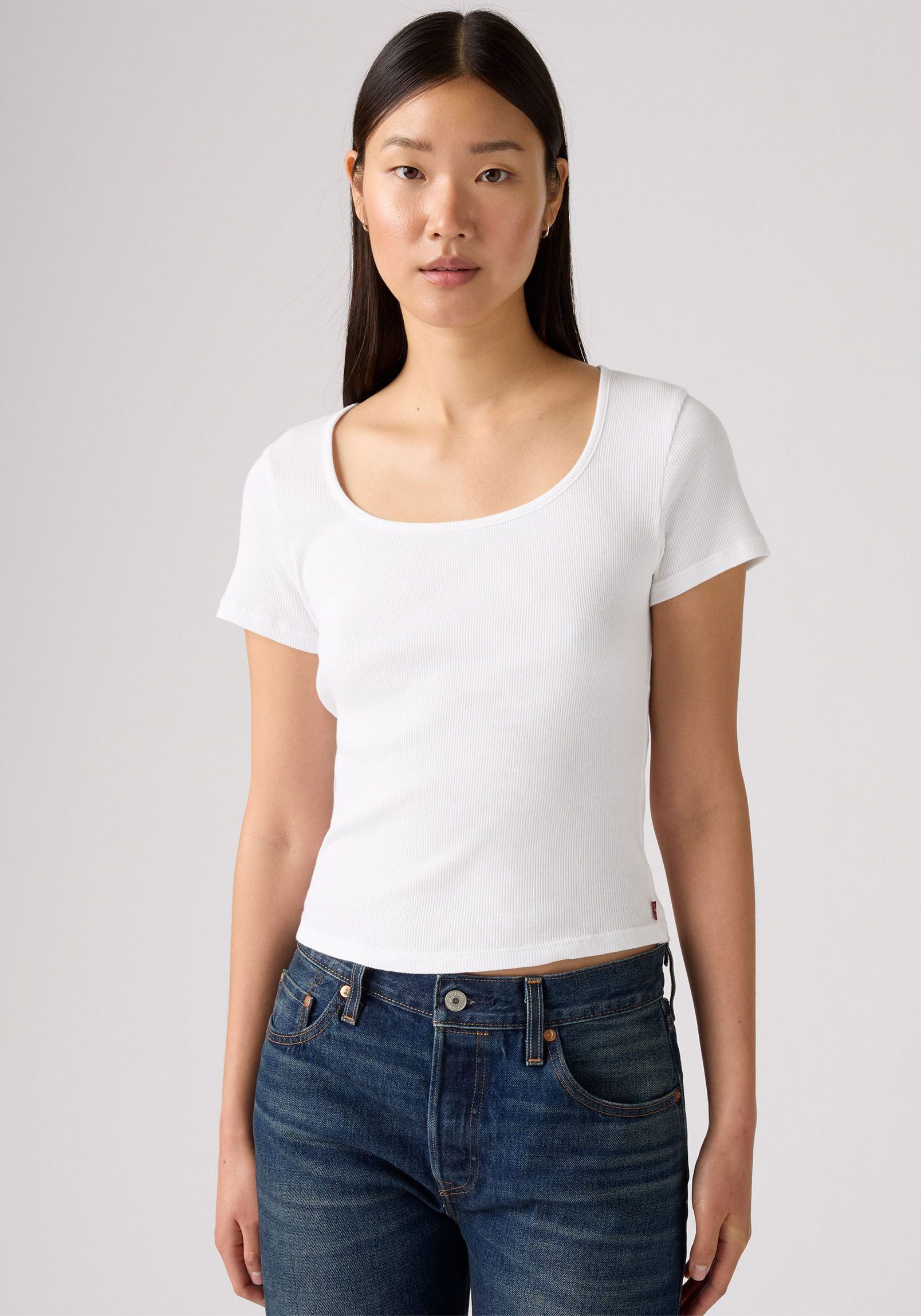 Levi's® T-Shirt ESSENTIAL SQRD NE Feinrippqualität günstig online kaufen