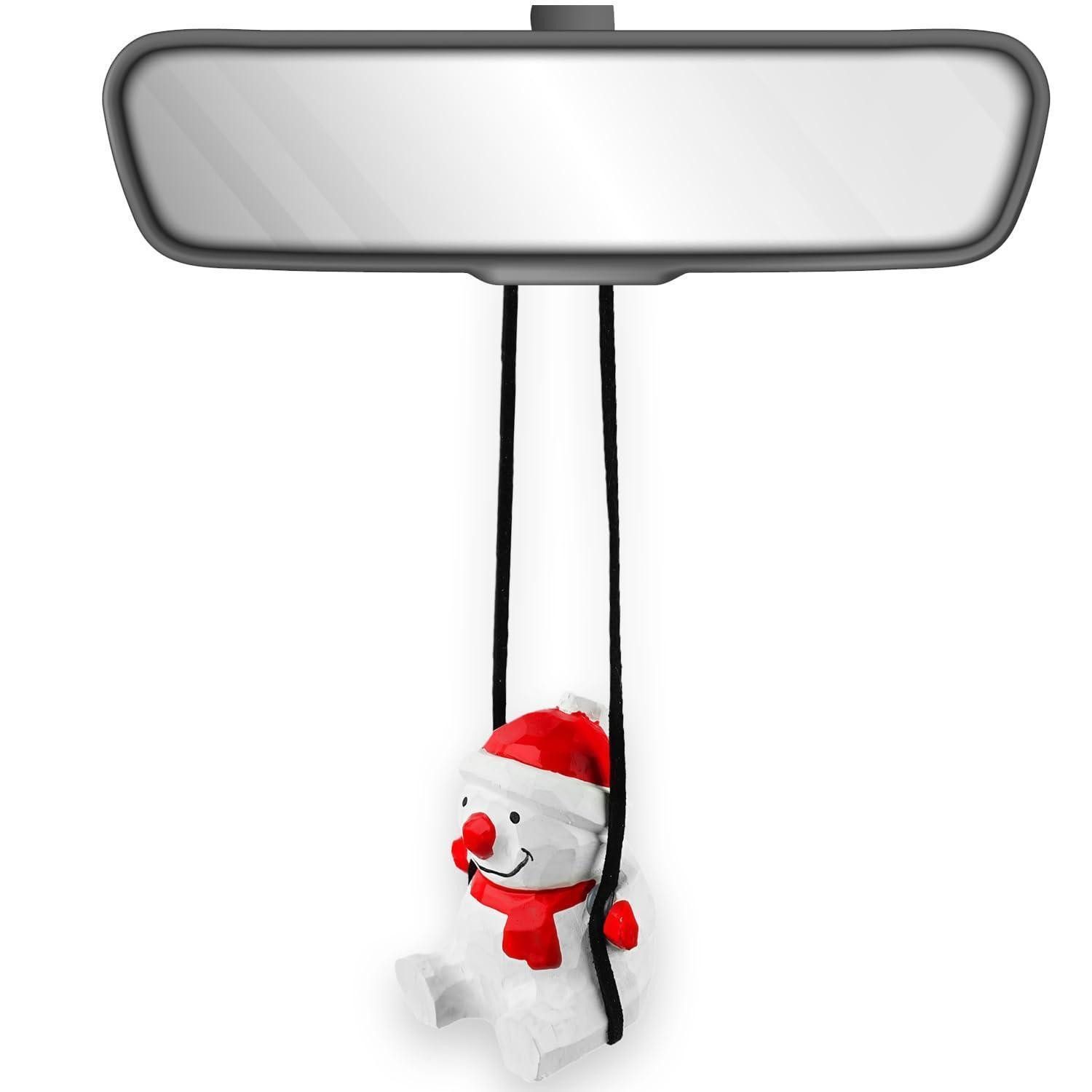 LuxusKollektion Schneemann Ornament Auto Holz Figur Spiegel Deko Zubehör Geschenke Schneemann