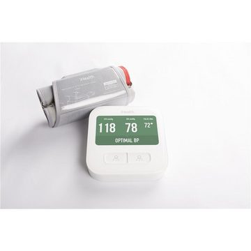 iHealth Blutdruckmessgerät Clear Blutdruckmessgerät BPM1, für den Arm, inkl. Manschette, Ladekabel, Wireless, WiFi, Oszillometrisch, mit automatischem Auf- und Abpumpen, misst Blutdruck, Pulsfrequenz, große Anzeige, Smartphone App, Li-Ion Akku, weiß