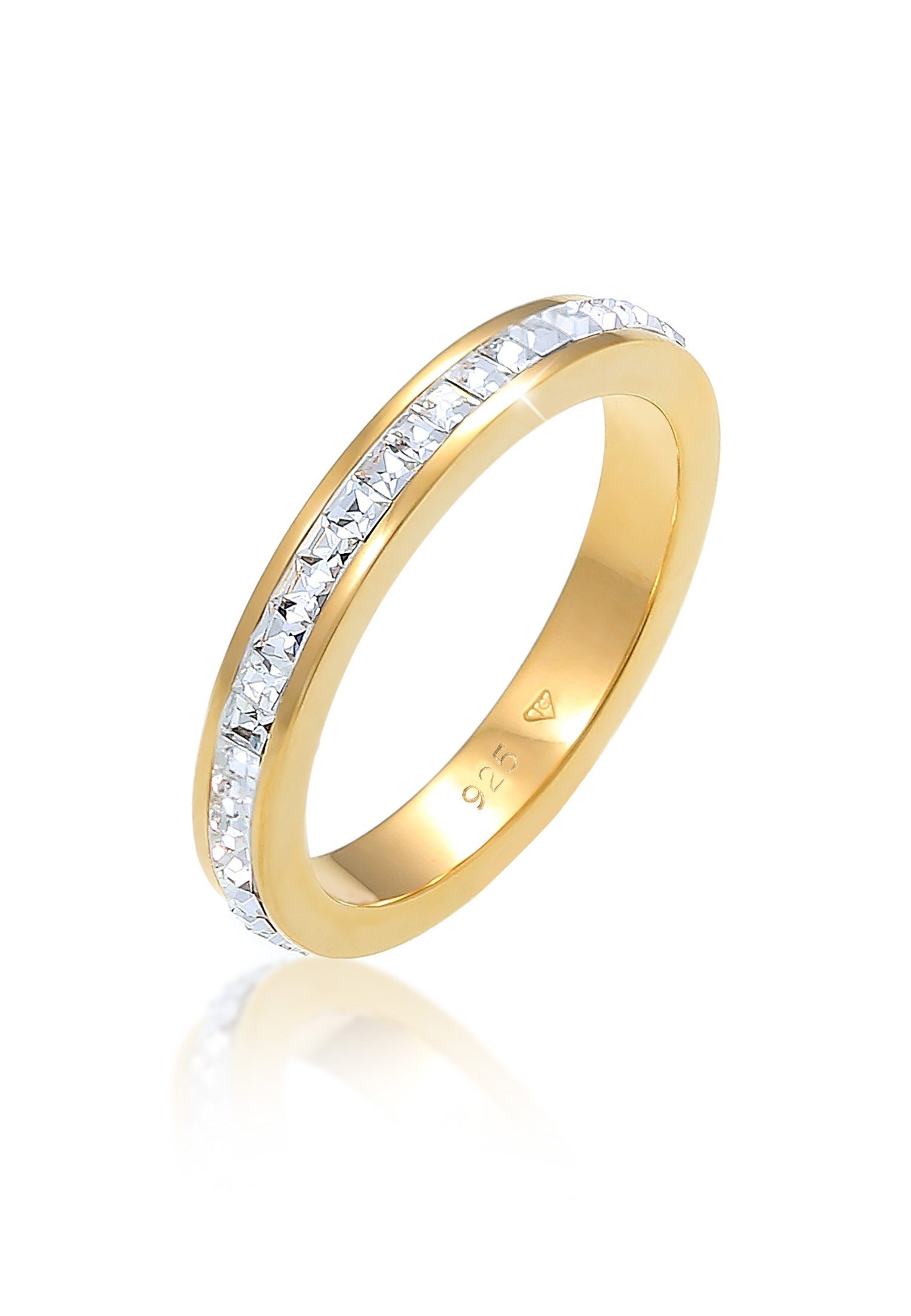 Fingerring Bandring Geo Shape Kristalle 925 Silber