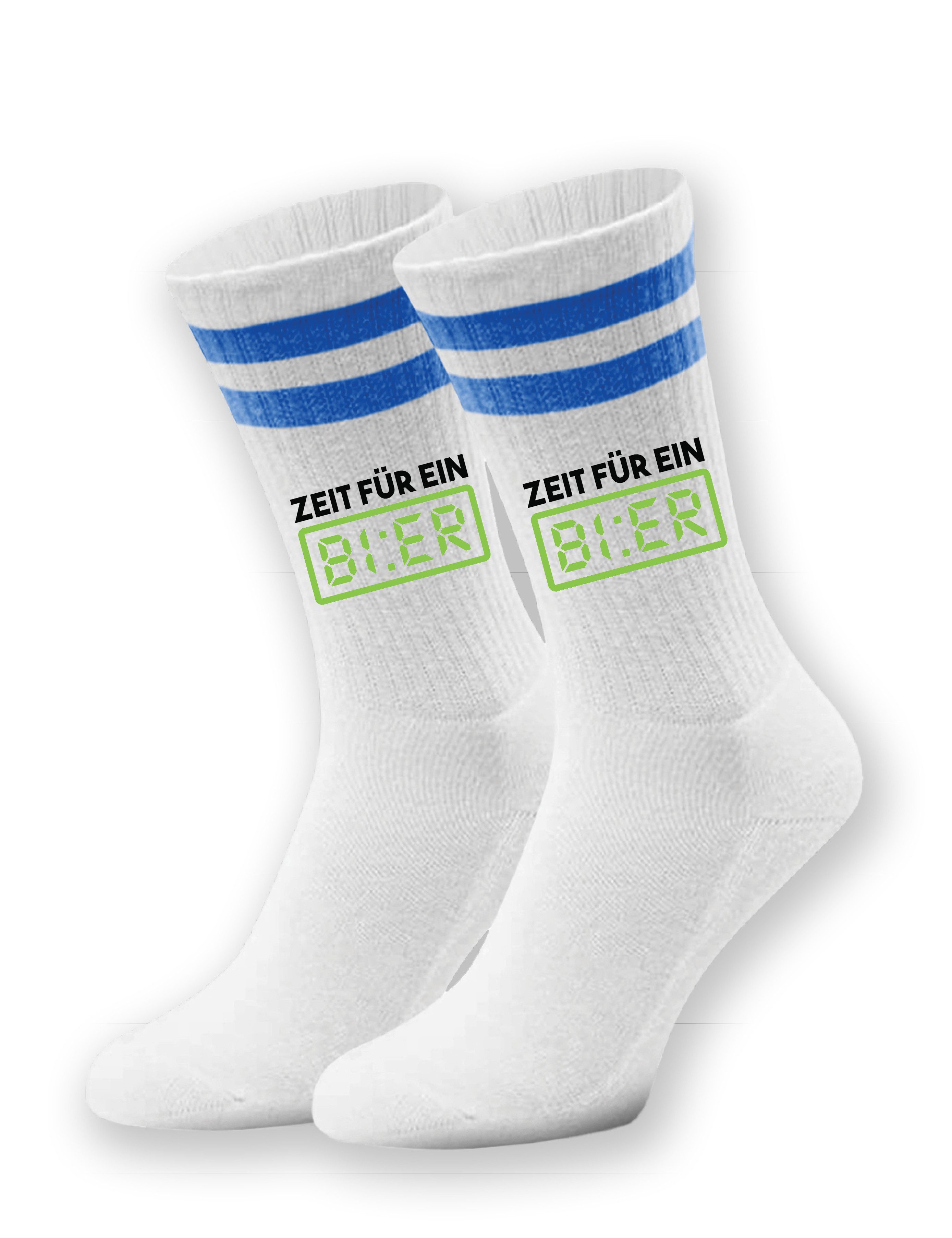 Youth Designz Tennissocken Unisex Socken "Zeit für ein Bier" Aufdruck lustig Geschenk Statement mit verstärkter Verse und Zehenbereich