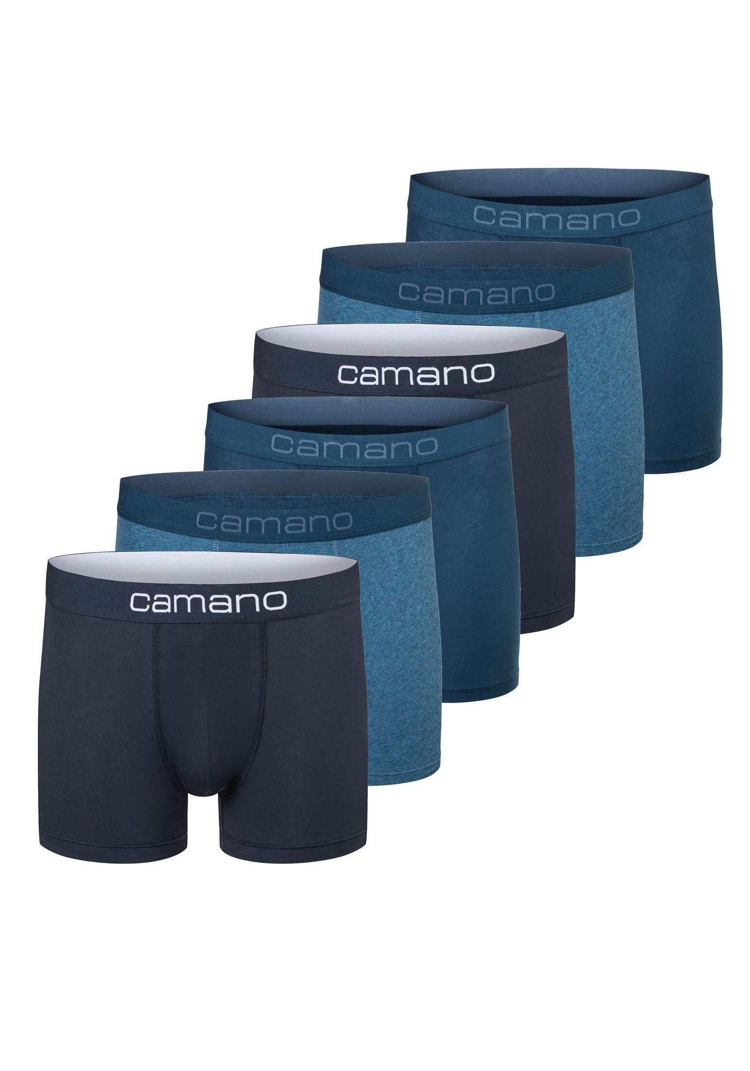 weiche Camano nahtlose Comfort (BCI) und Tragekomfort nachhaltigerer 6er-Pack, im Boxershorts Hoher (6-St) Baumwolle praktischen mit Nähte durch Rückseite