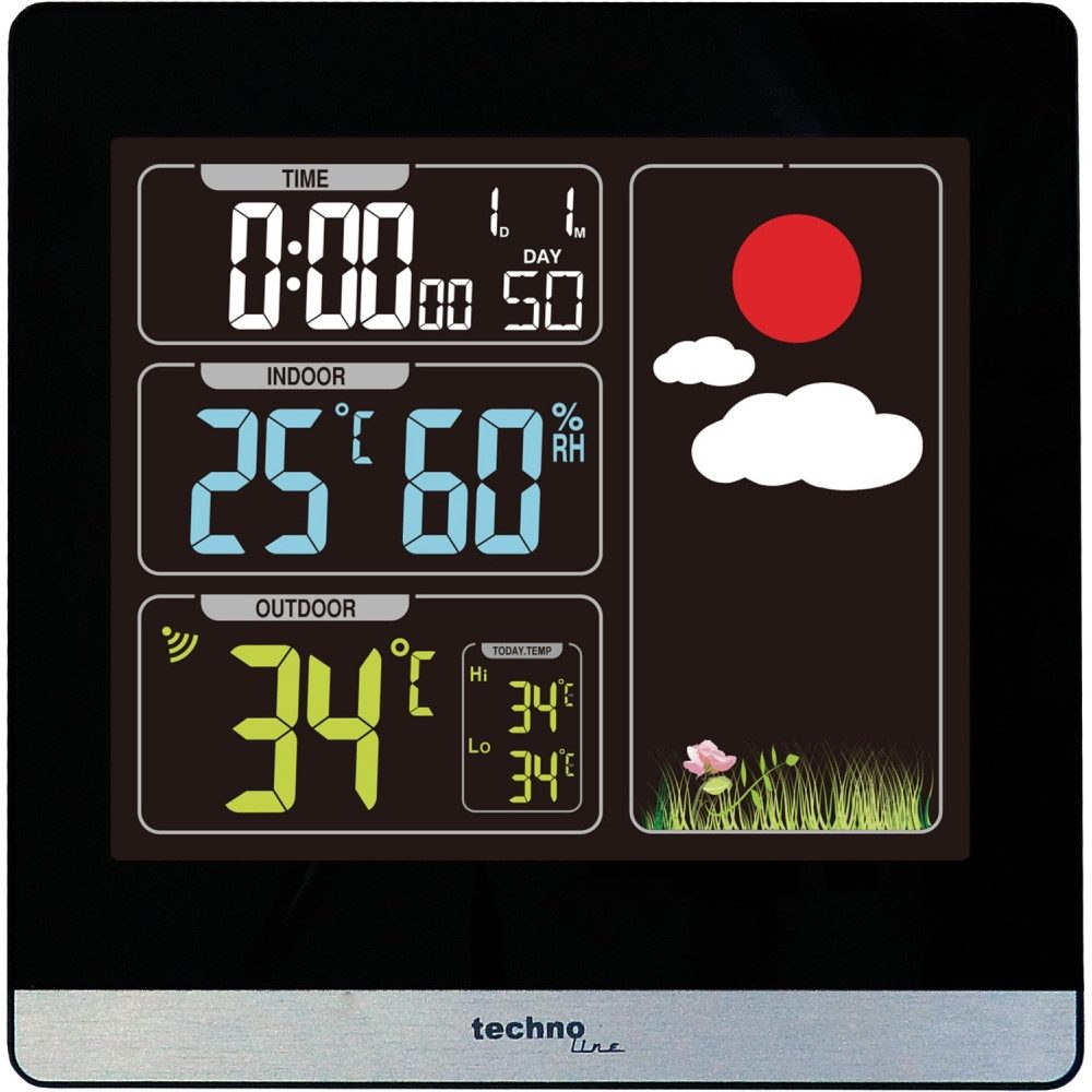 Wetterstation Technoline WS 6448 Wetterstation schwarz/silber.