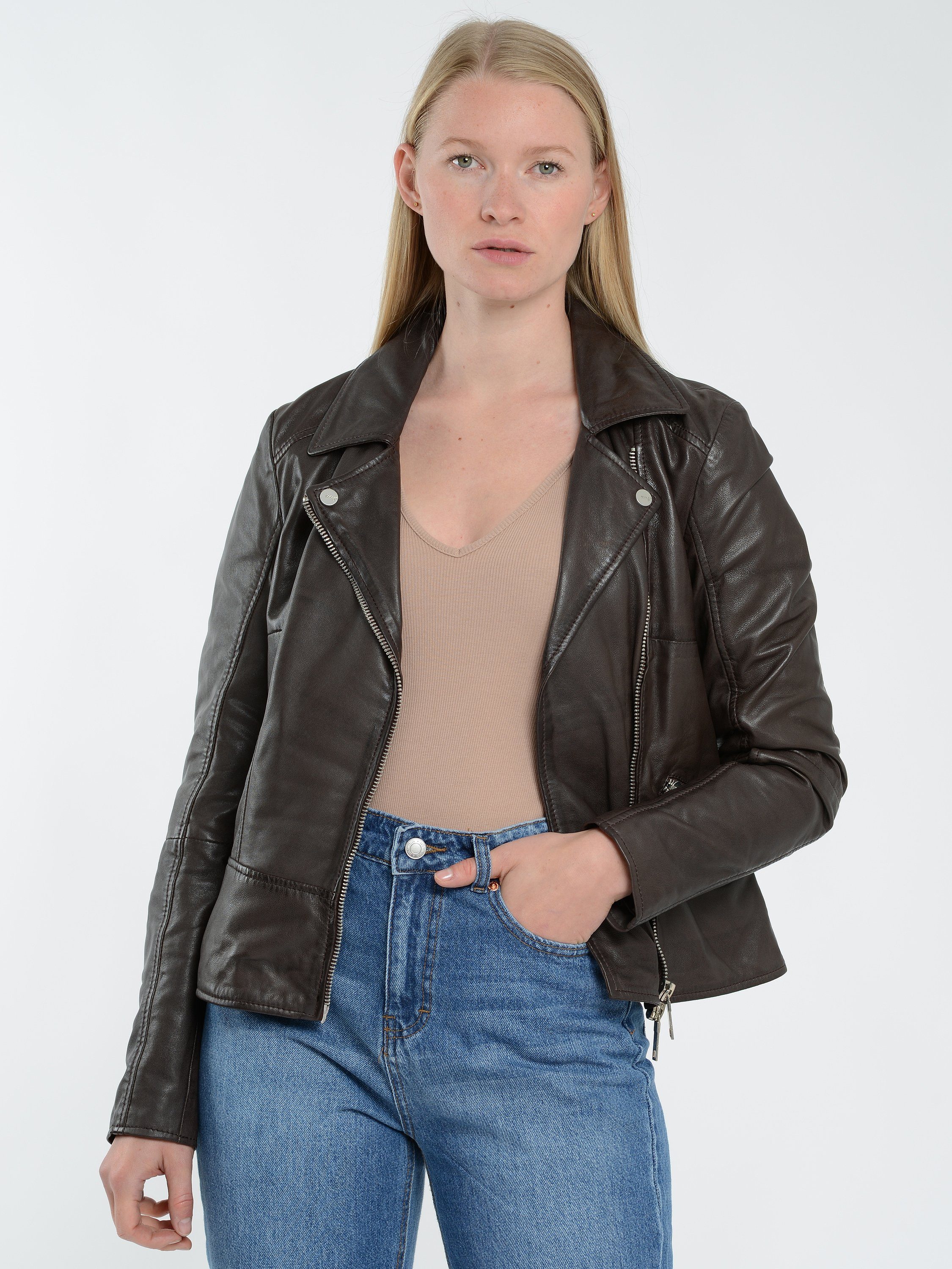 dark 4202129 brown Lederjacke Maze