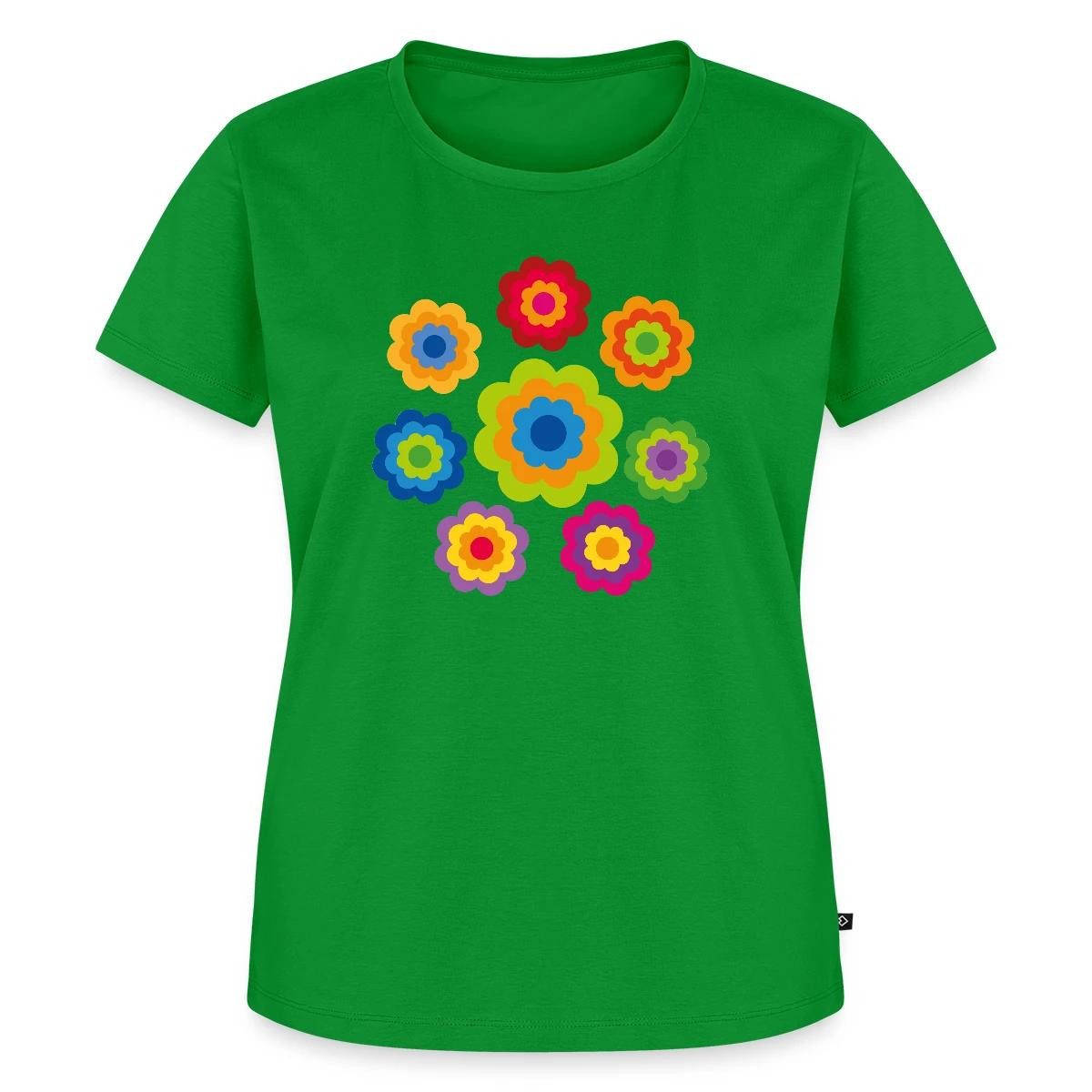 Spreadshirt T-Shirt 70er Jahre Hippie Flower Power Kostüm Blumen Fasching Frauen Premium T (1-tlg)