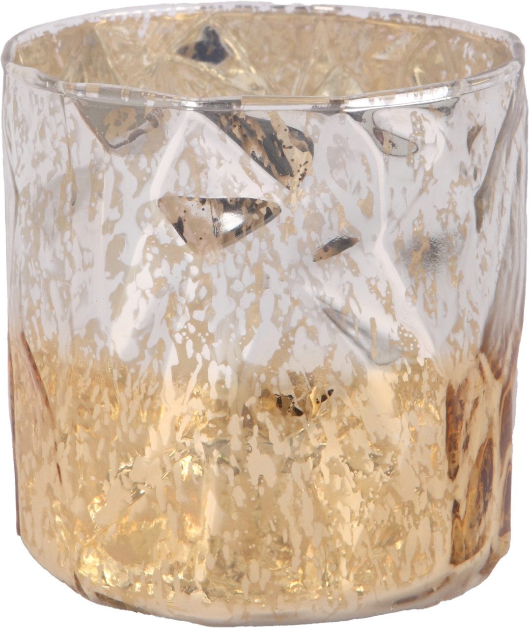 Trend Line Windlicht Windlicht Glas Ø 9 x 9 cm gold weiß günstig online kaufen