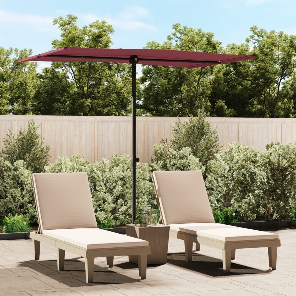 furnicato Sonnenschirm mit Aluminium-Mast 2x1,5 m Bordeauxrot, LxB: 150x200 günstig online kaufen