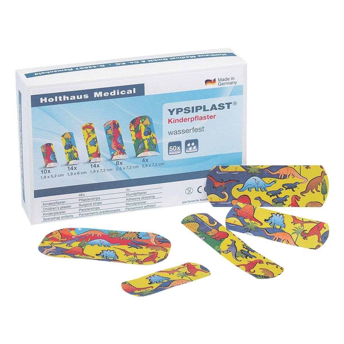 Holthaus Medical Wundpflaster YPSIPLAST® (50 St), für Kinder, mit Dino-Motiven