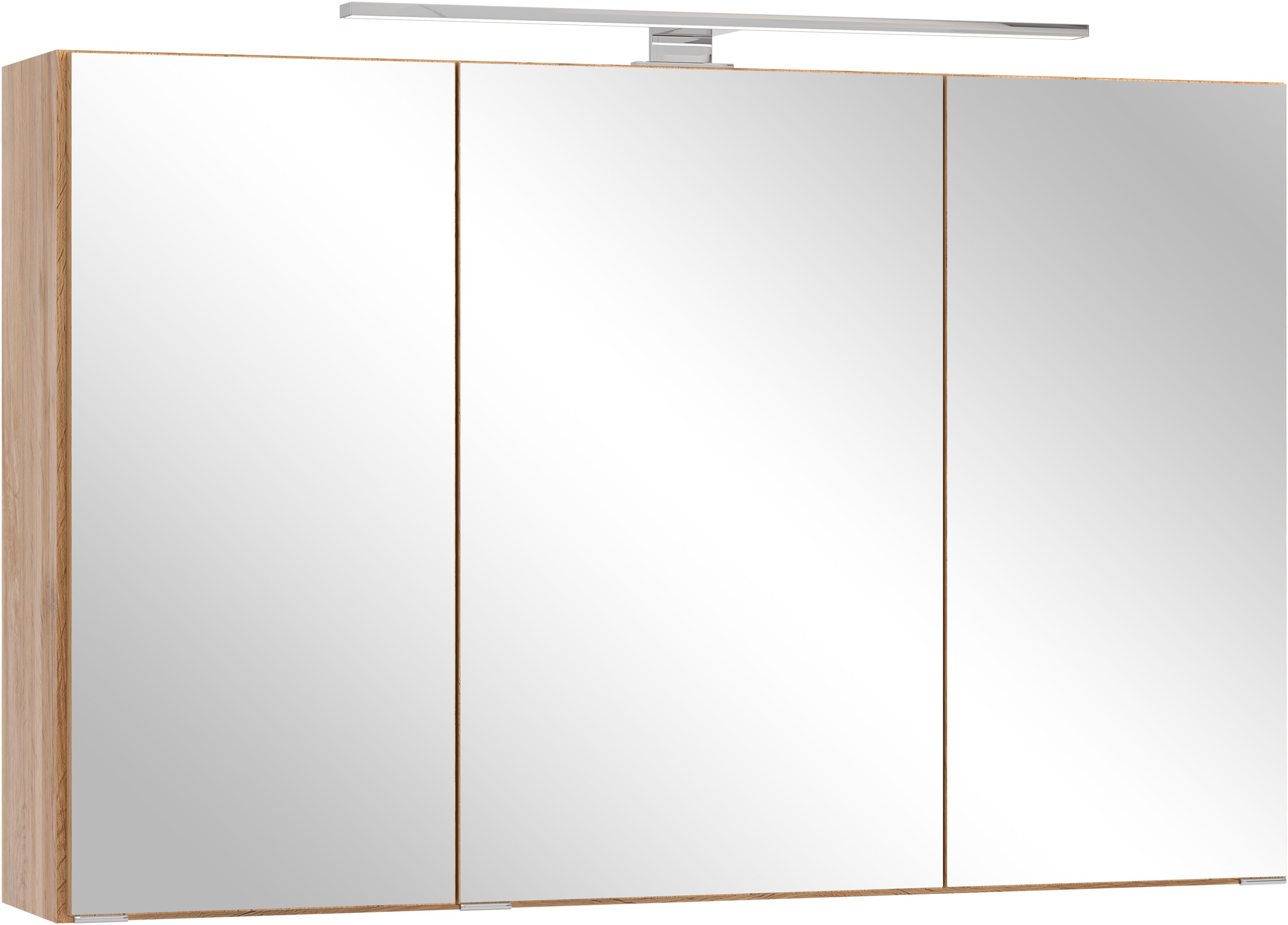 OTTO home Spiegelschrank BOZEN, 3D-Spiegelschrank 100 cm (Badezimmerschrank, Badschrank, Stauraum, Badmöbel, Schrank) Inklusive …