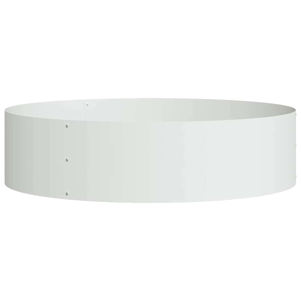 vidaXL Blumentopf Pflanzenring Weiß 80 x 80 x 20 cm Kaltgewalzter Stahl (1 St)