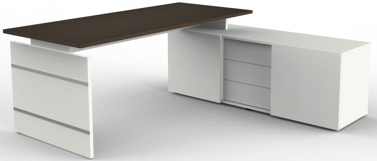 KERKMANN Schreibtisch Komplettarbeitsplatz Form 4 mit Schreibtisch und Sideboard wenge